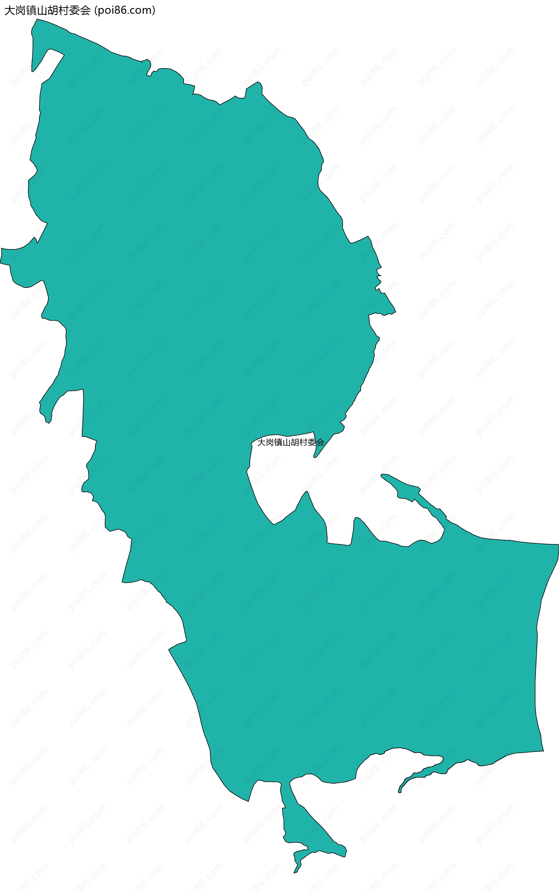 大岗镇山胡村委会边界地图
