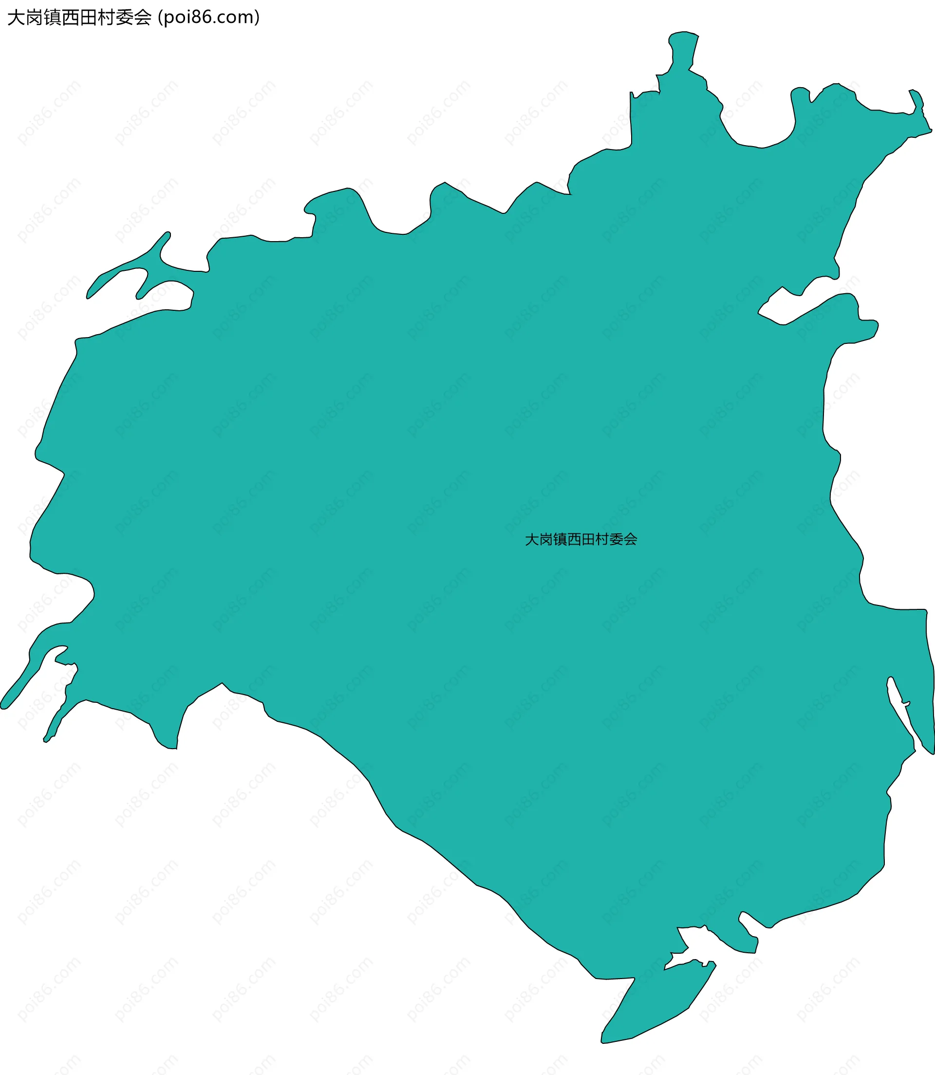 大岗镇西田村委会边界地图