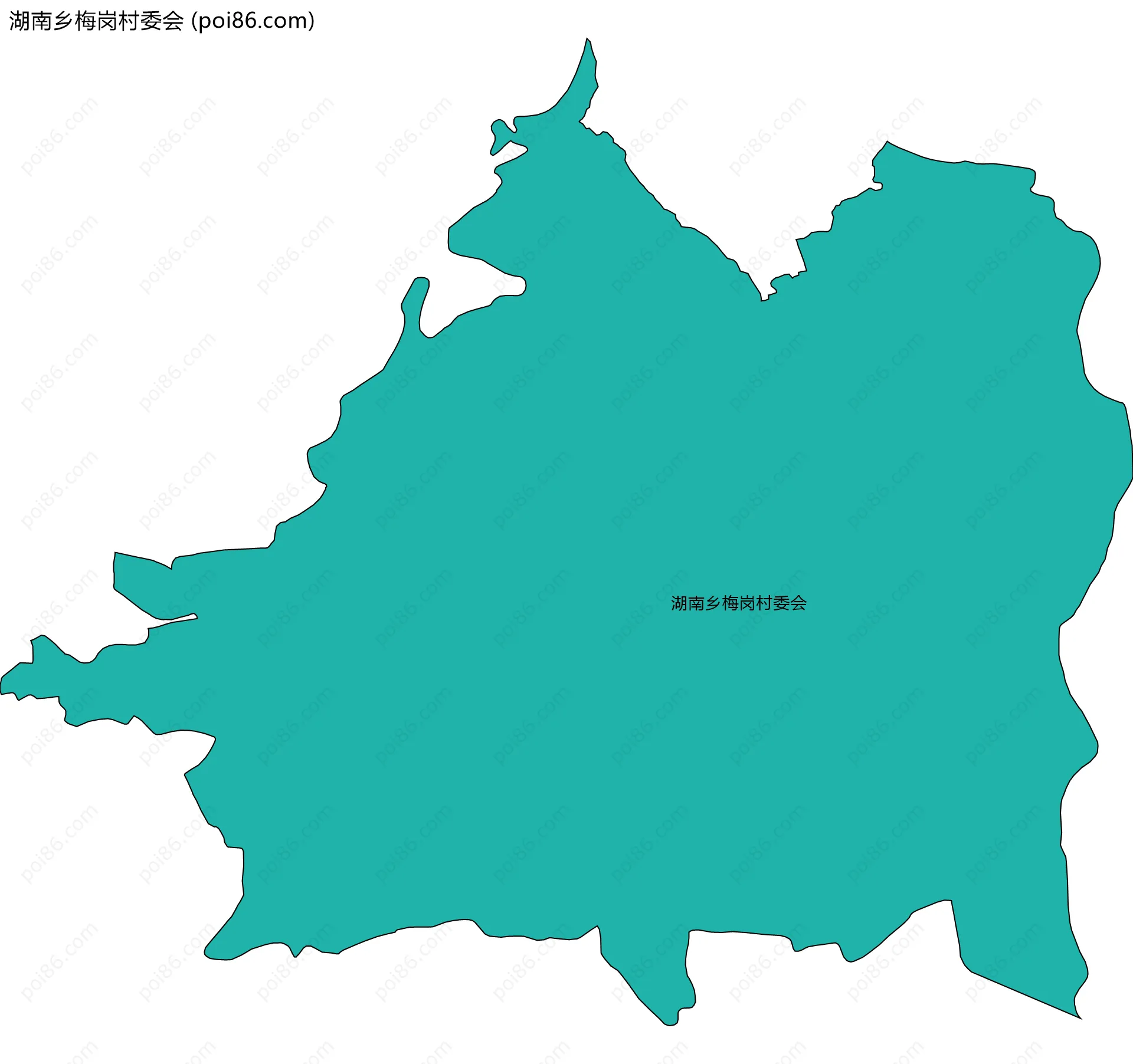 湖南乡梅岗村委会边界地图