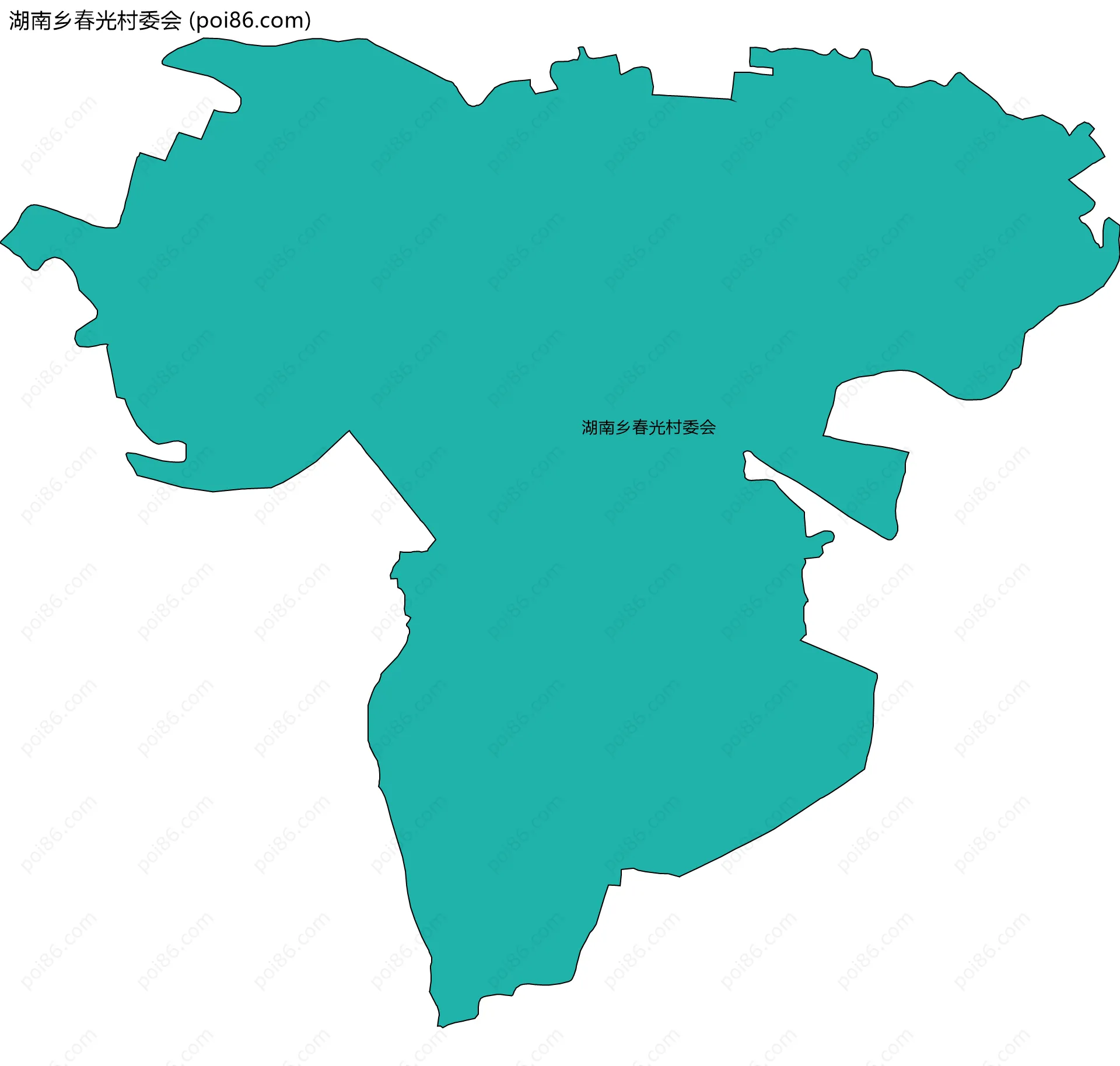 湖南乡春光村委会边界地图