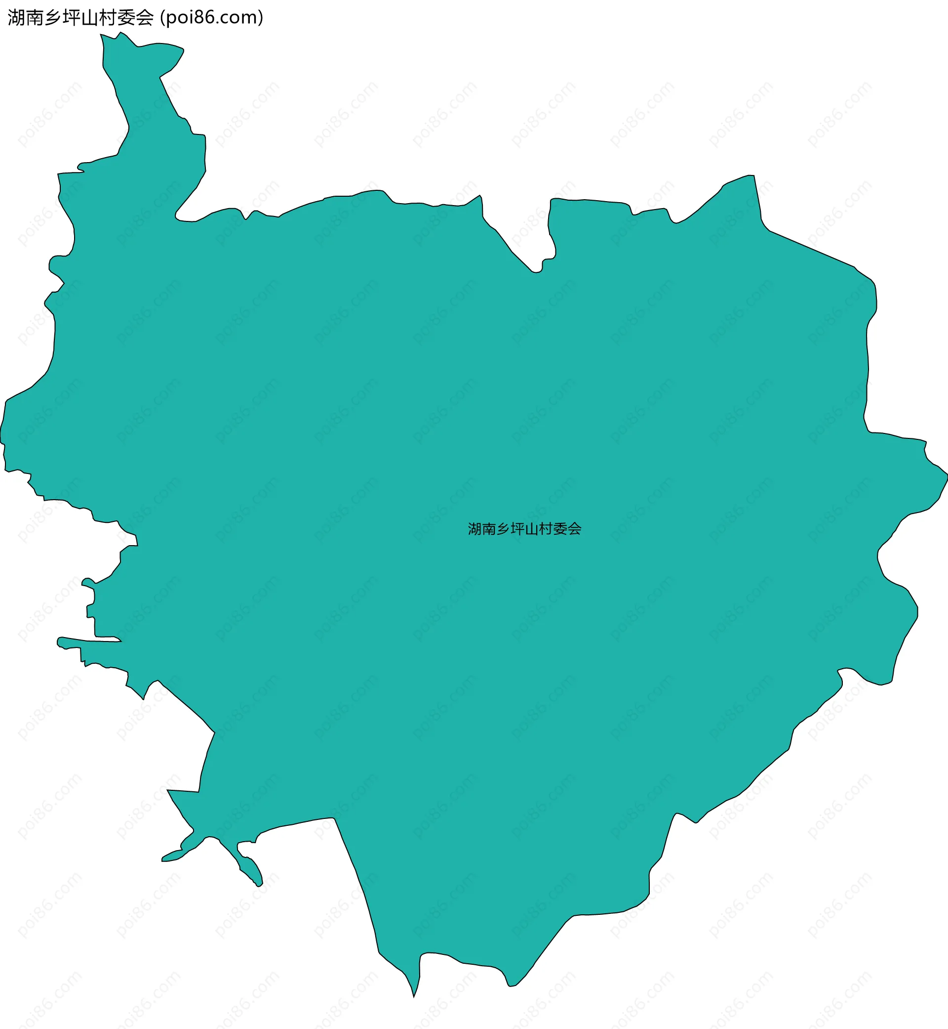 湖南乡坪山村委会边界地图