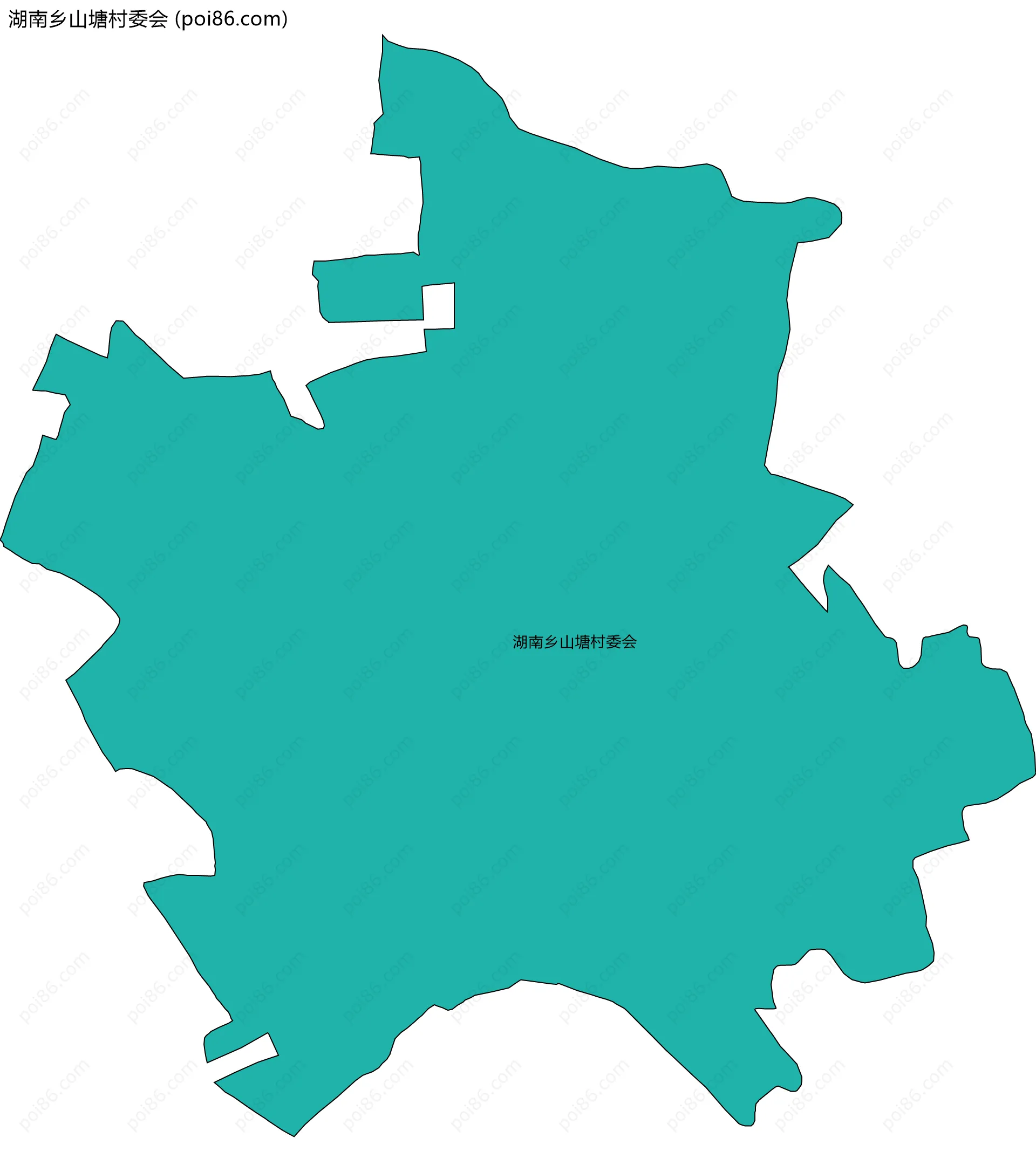 湖南乡山塘村委会边界地图