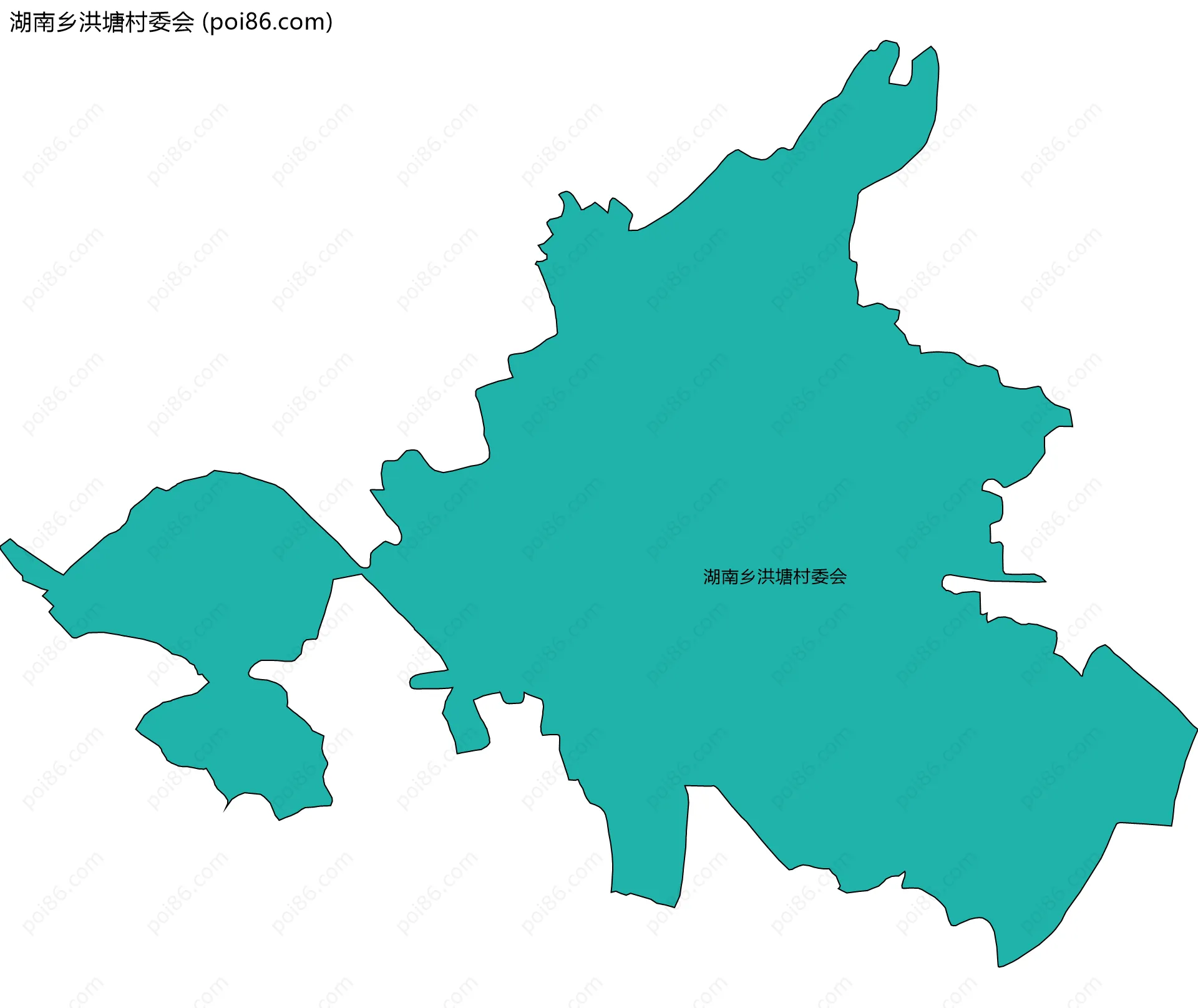 湖南乡洪塘村委会边界地图