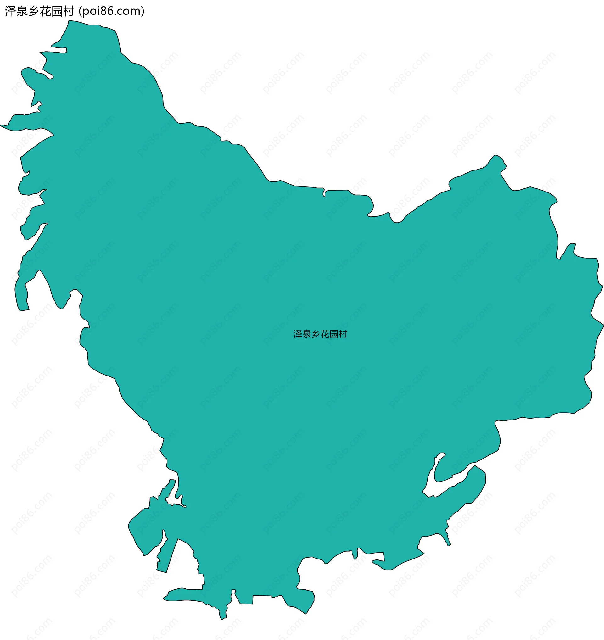 泽泉乡花园村边界地图