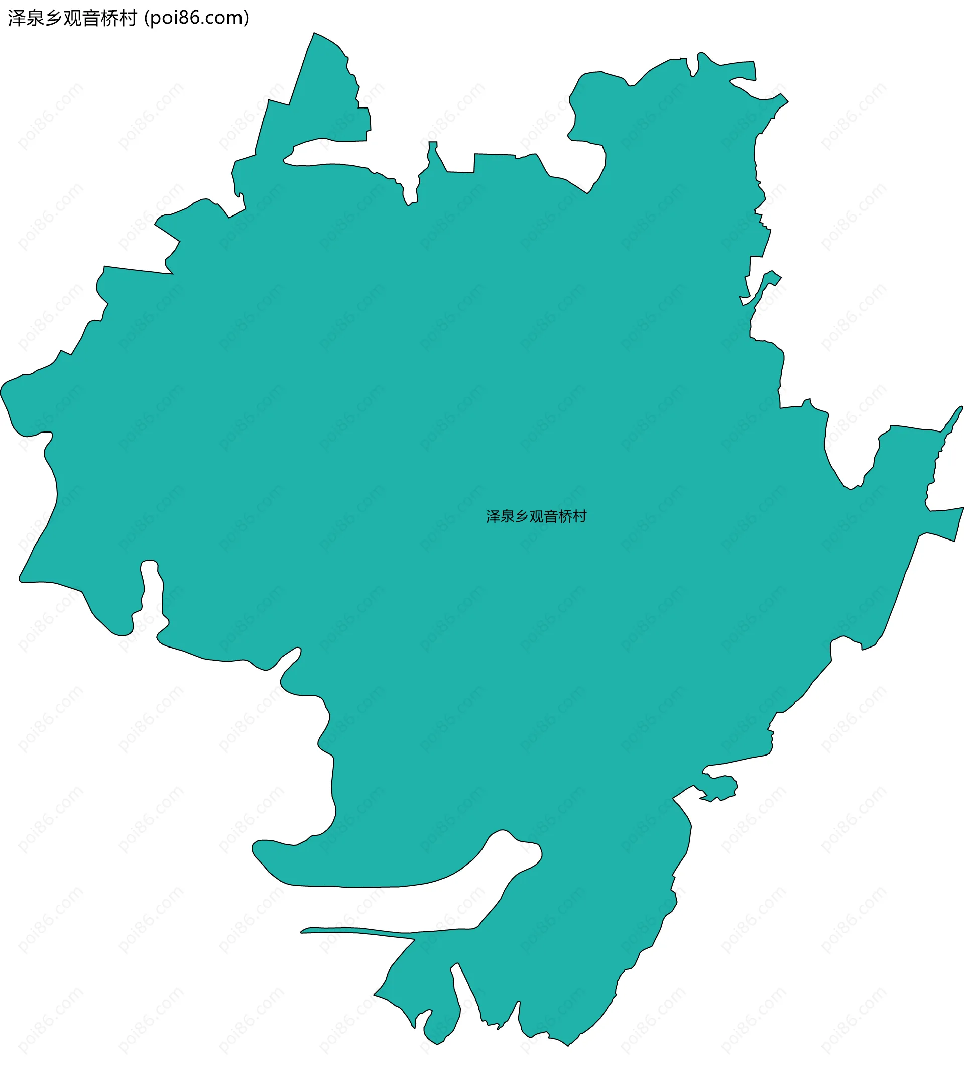 泽泉乡观音桥村边界地图