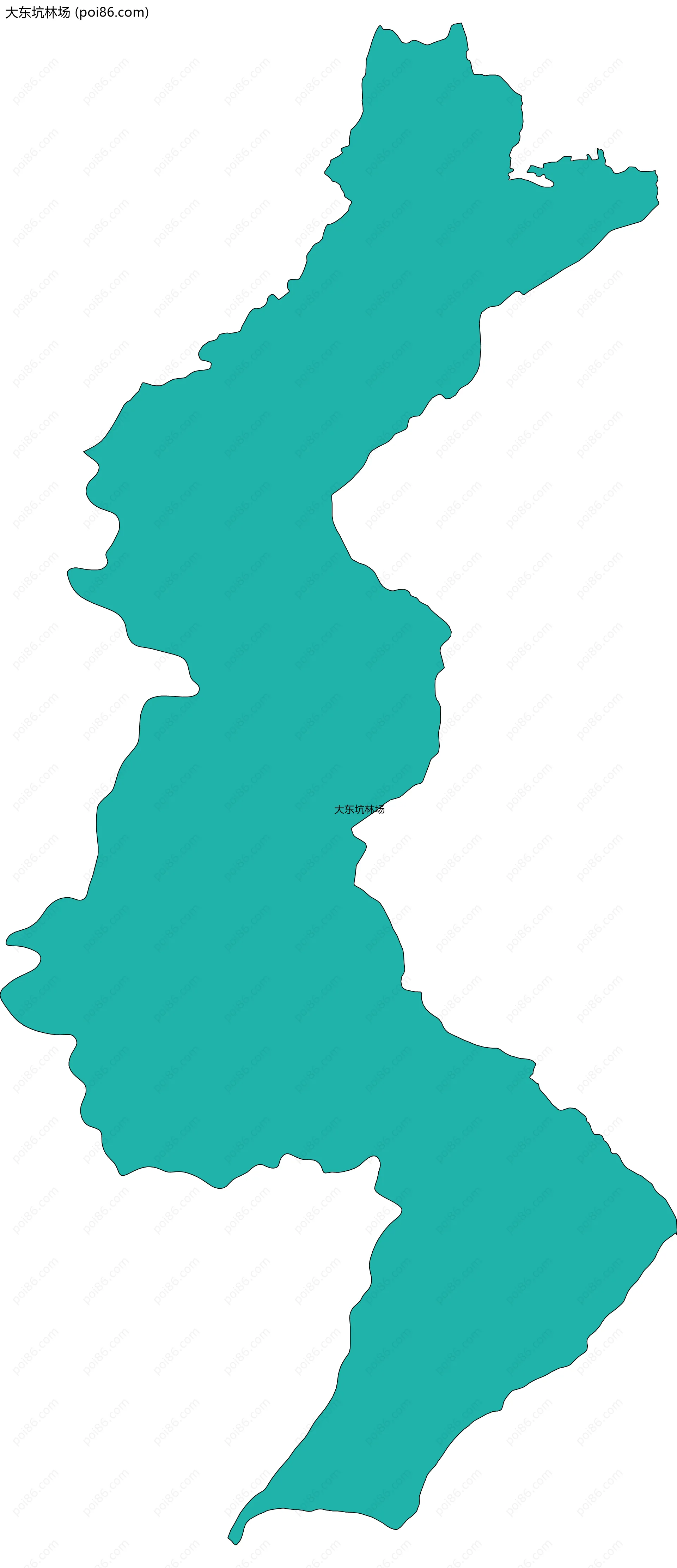 大东坑林场边界地图(五级行政区划)