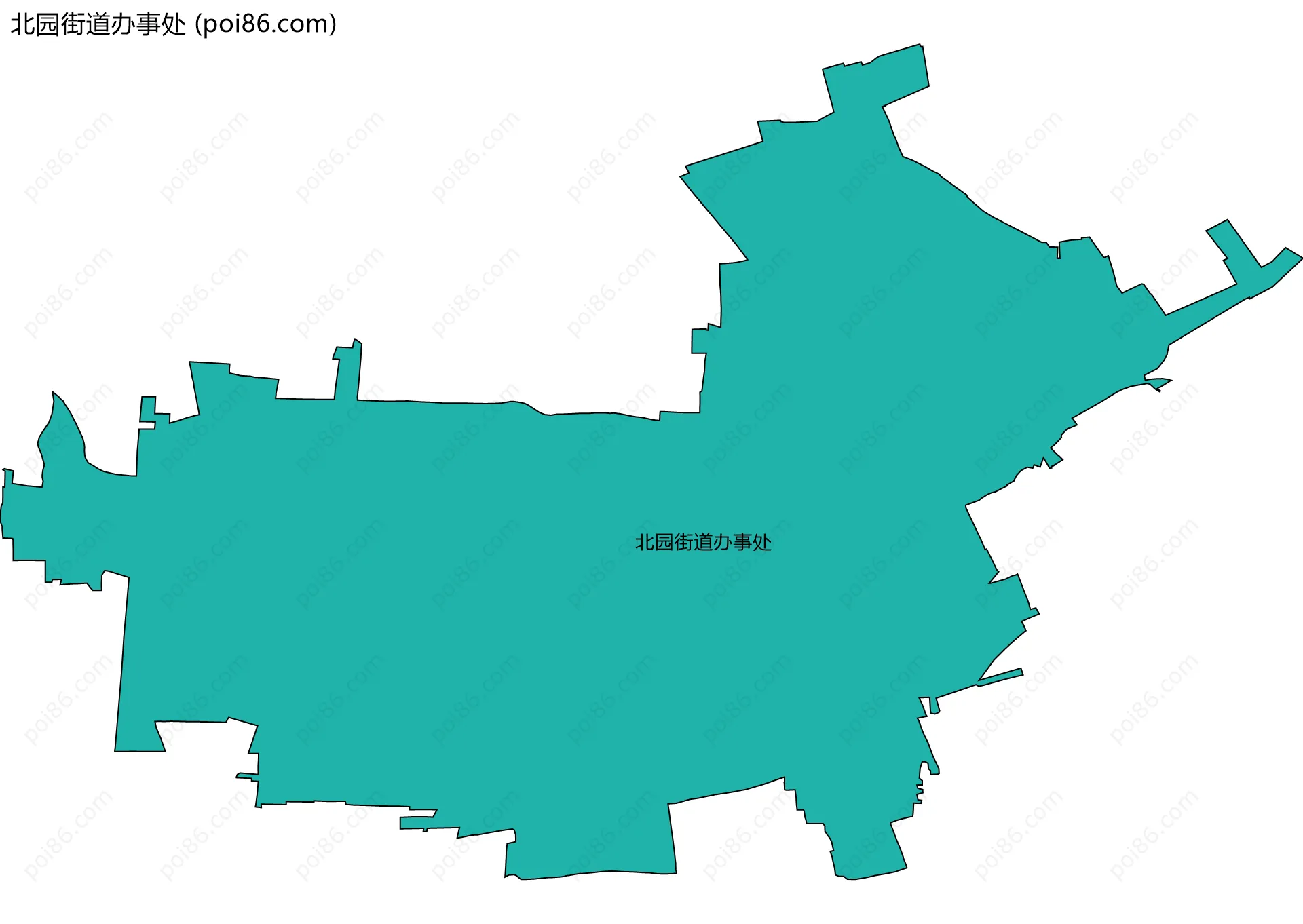 北园街道办事处边界地图(五级行政区划)