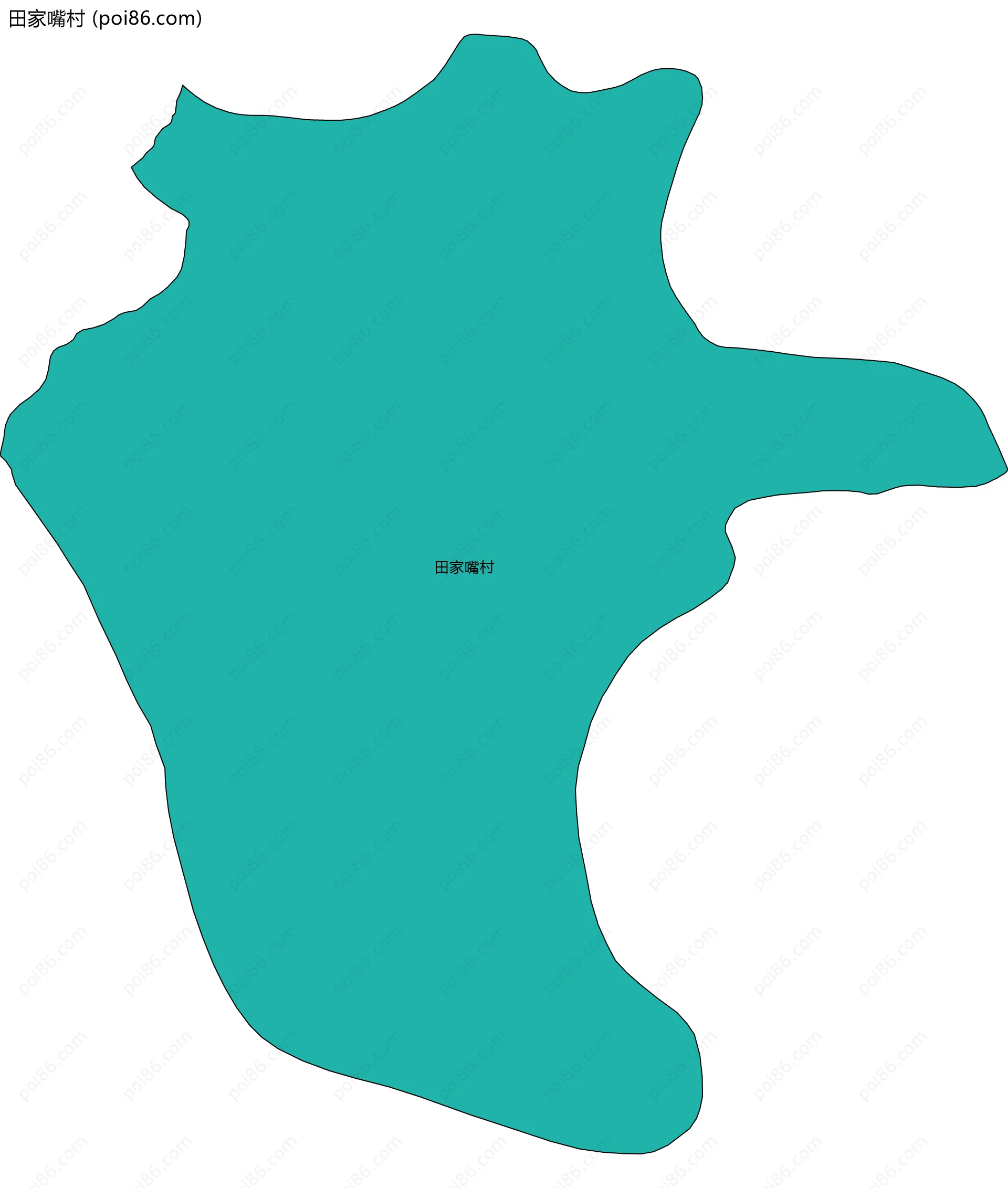 田家嘴村边界地图