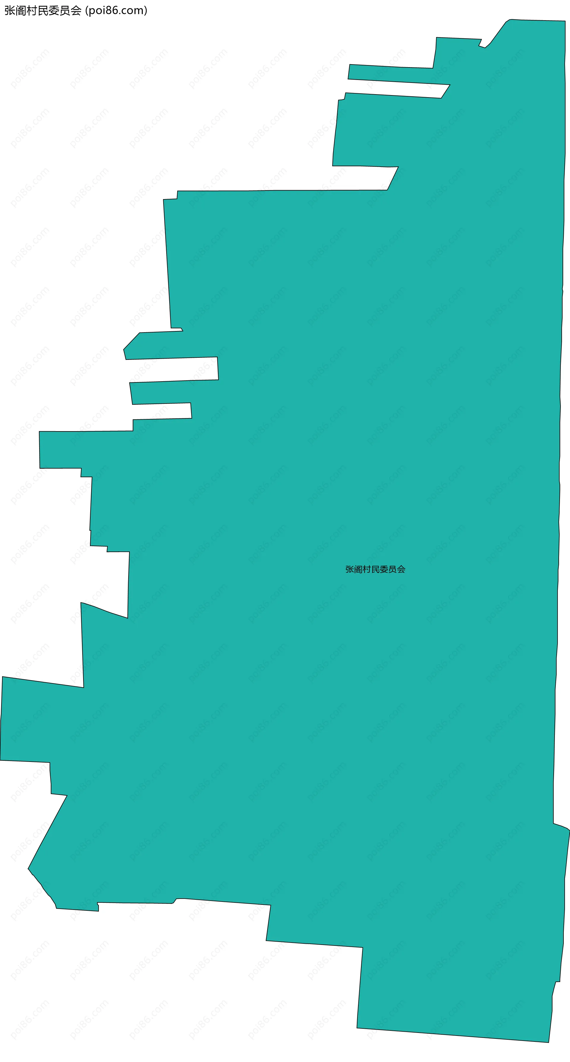 张阁村民委员会边界地图