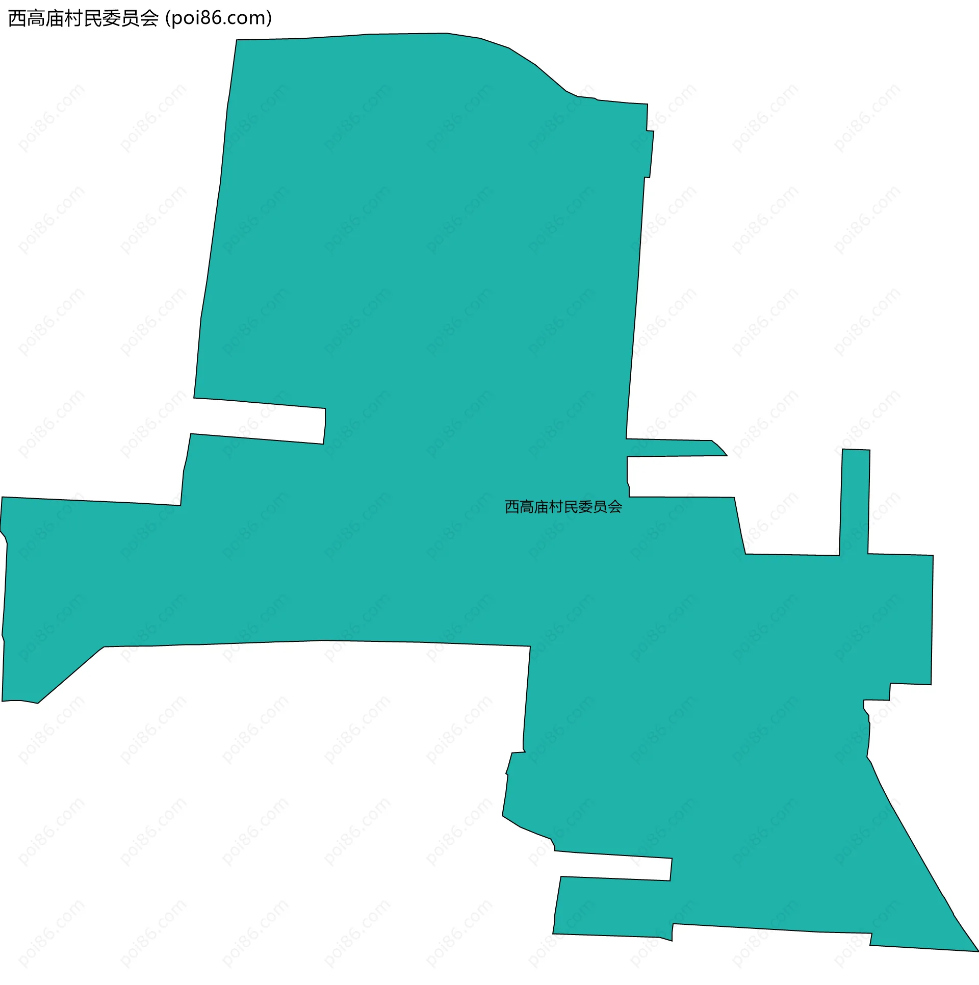 西高庙村民委员会边界地图