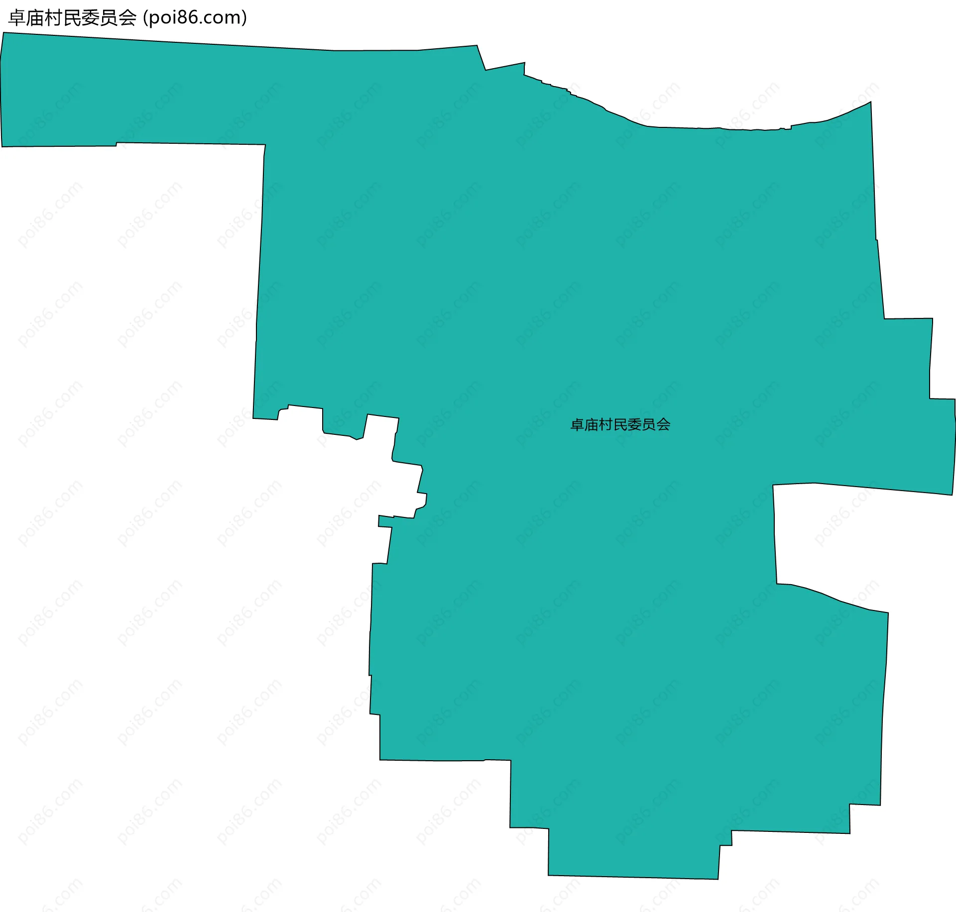 卓庙村民委员会边界地图