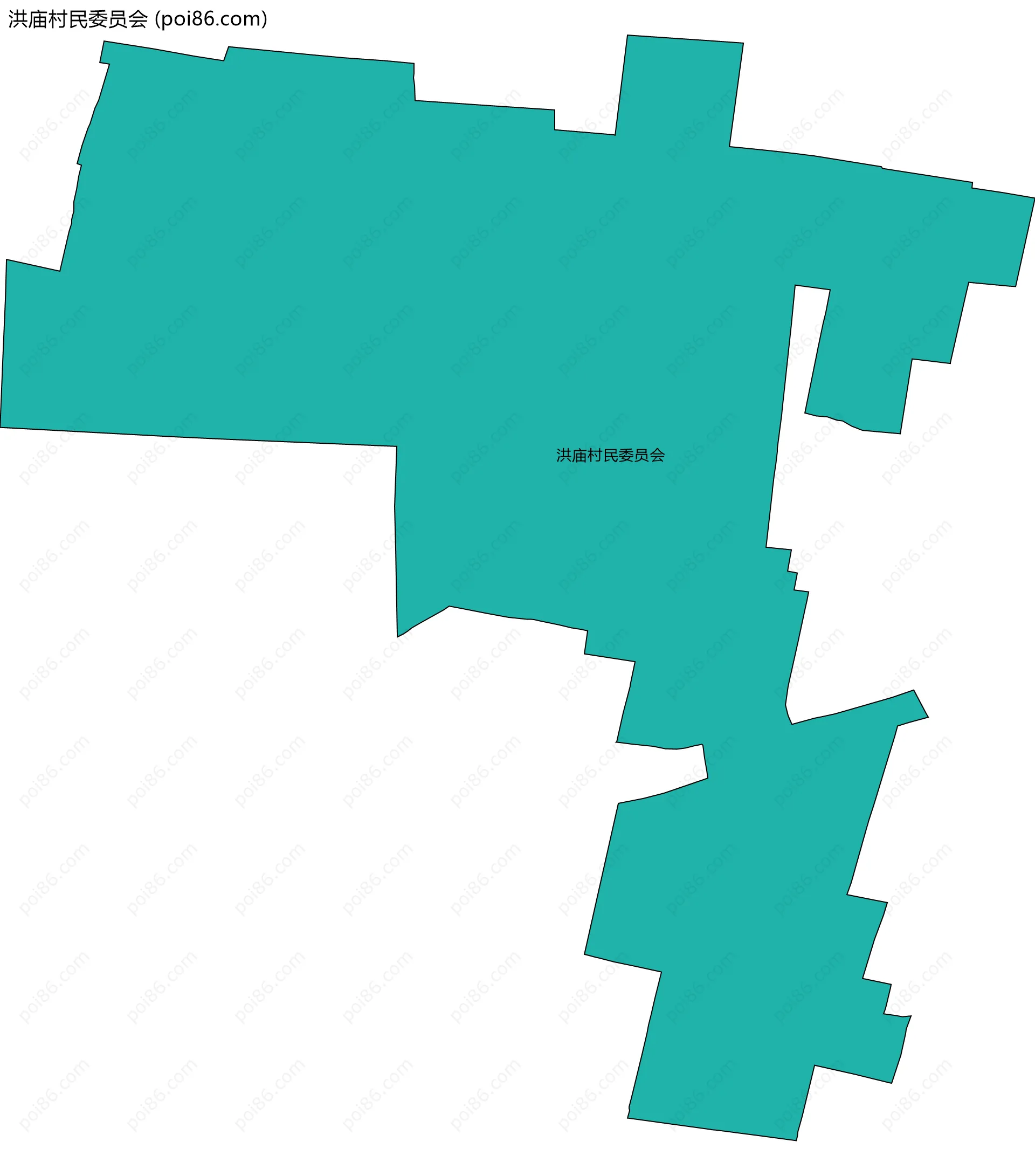 洪庙村民委员会边界地图