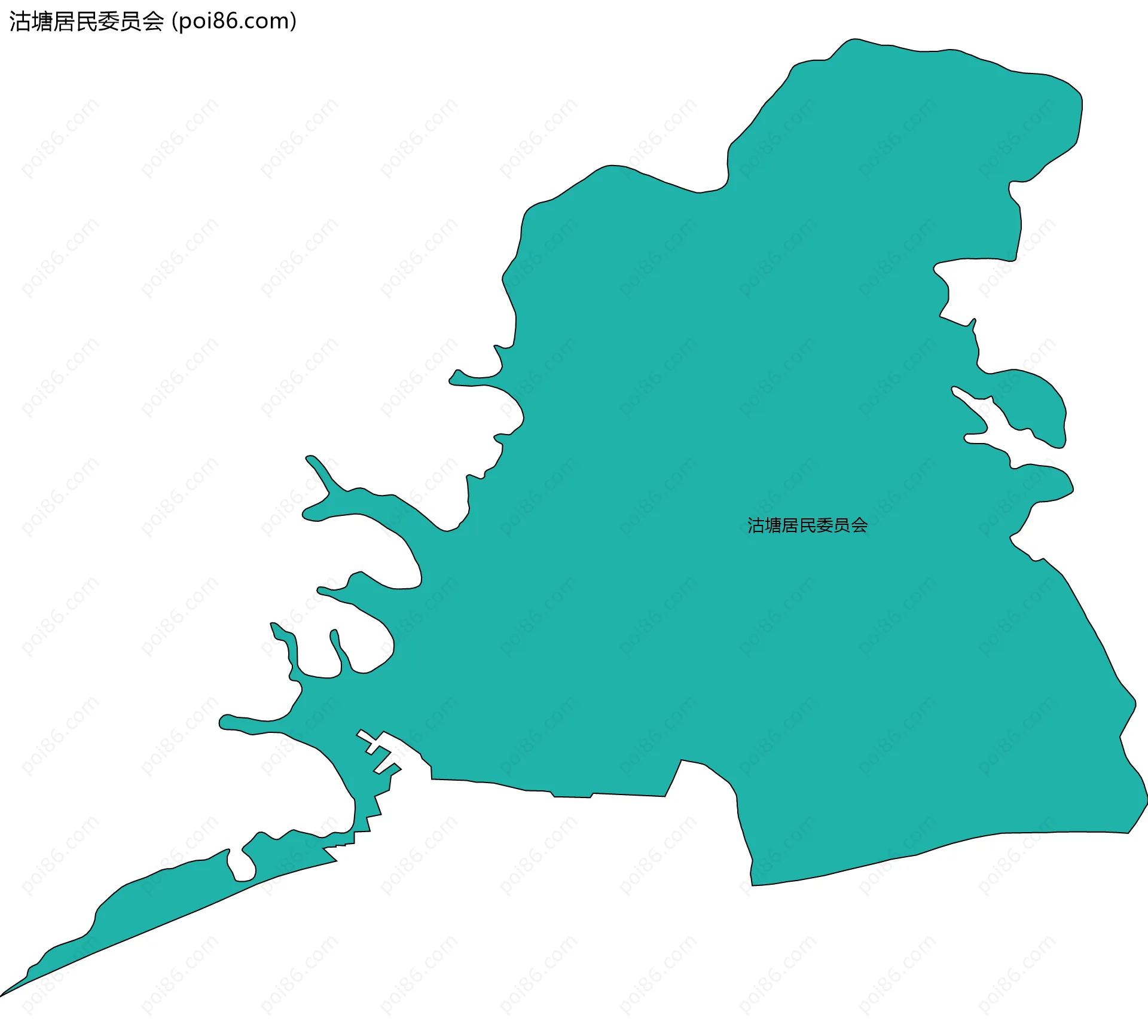 沽塘居民委员会边界地图