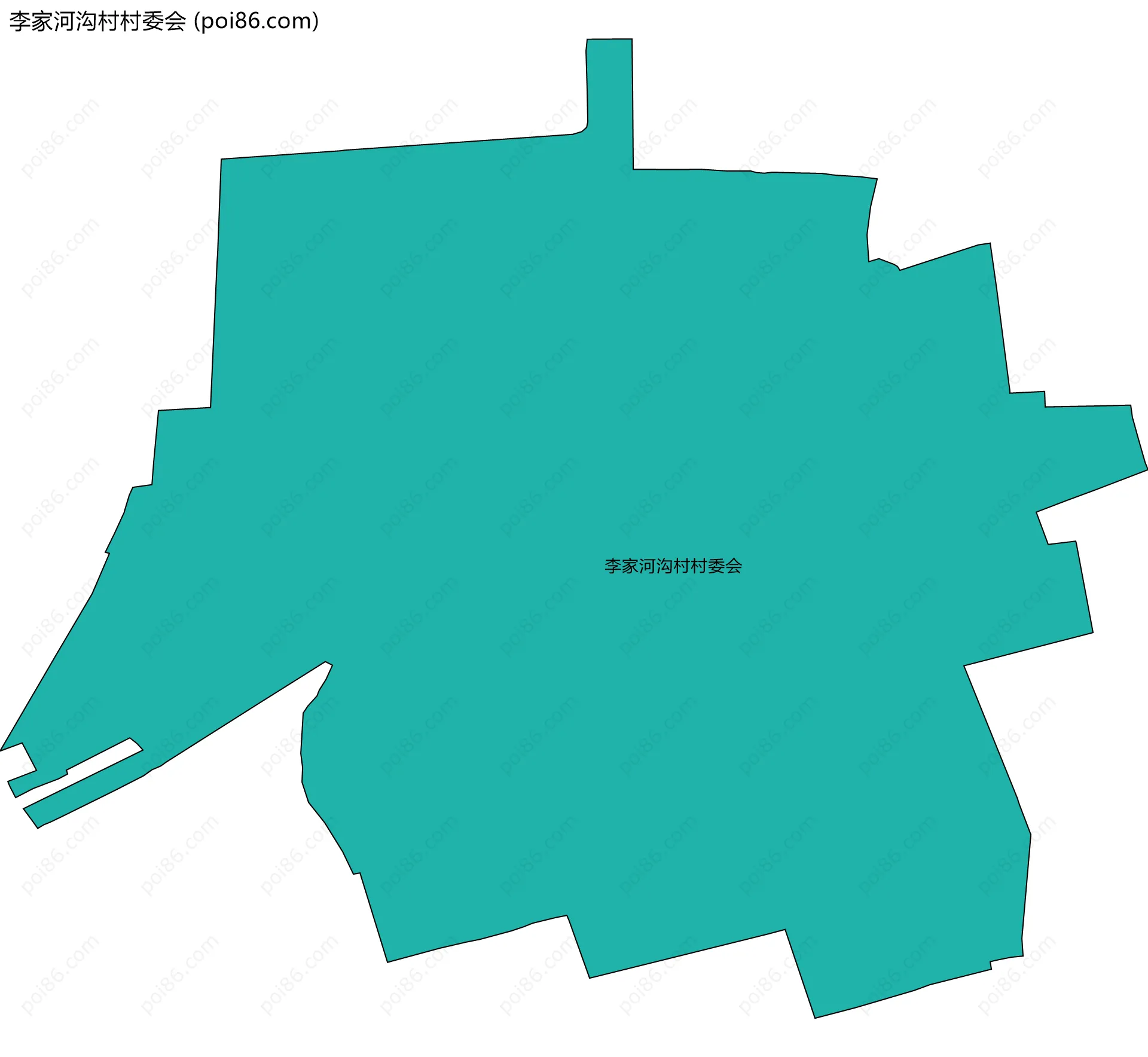 李家河沟村村委会边界地图