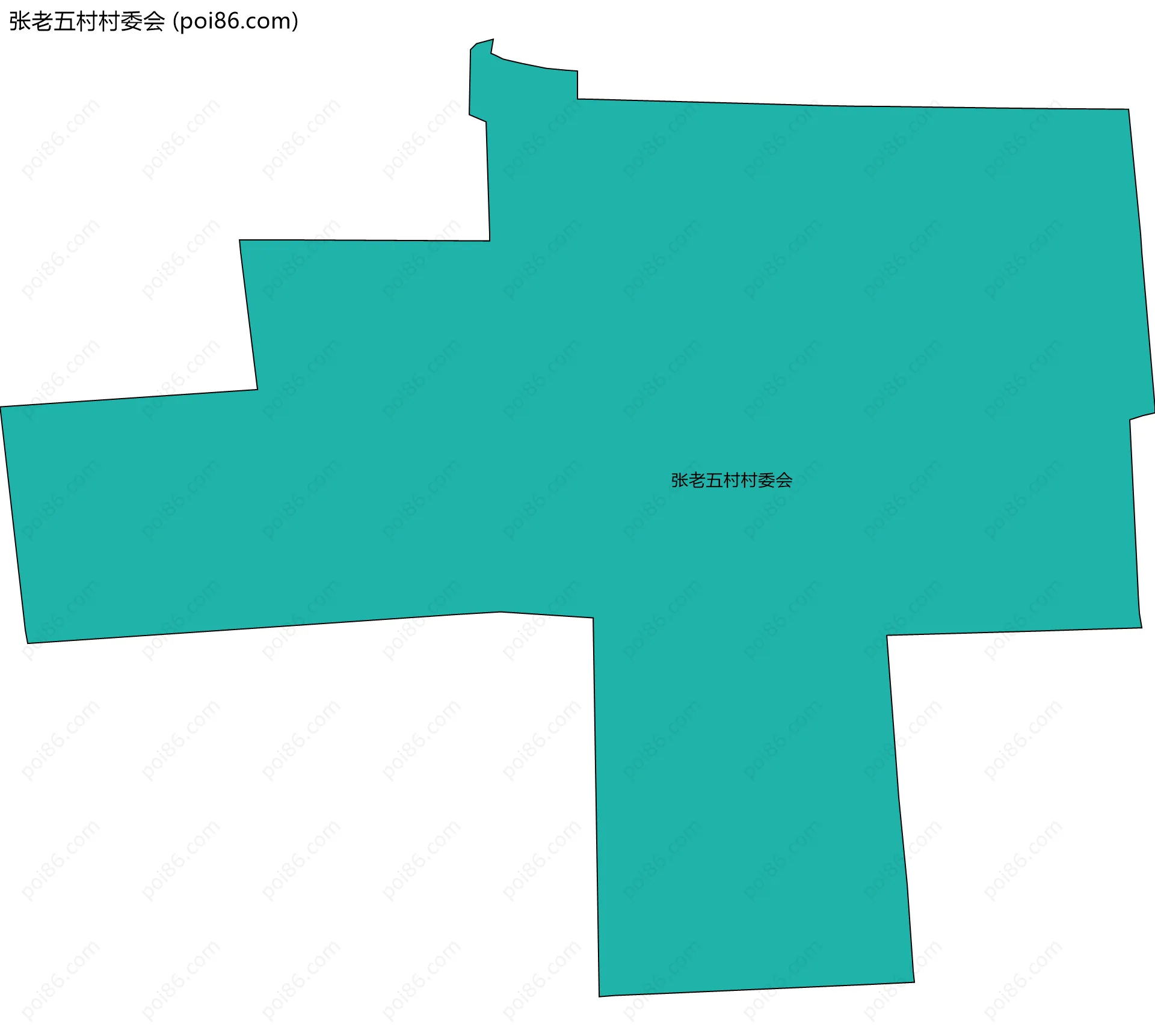 张老五村村委会边界地图