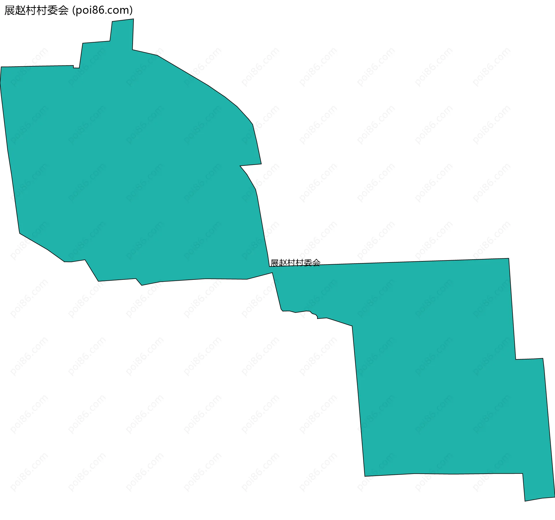 展赵村村委会边界地图