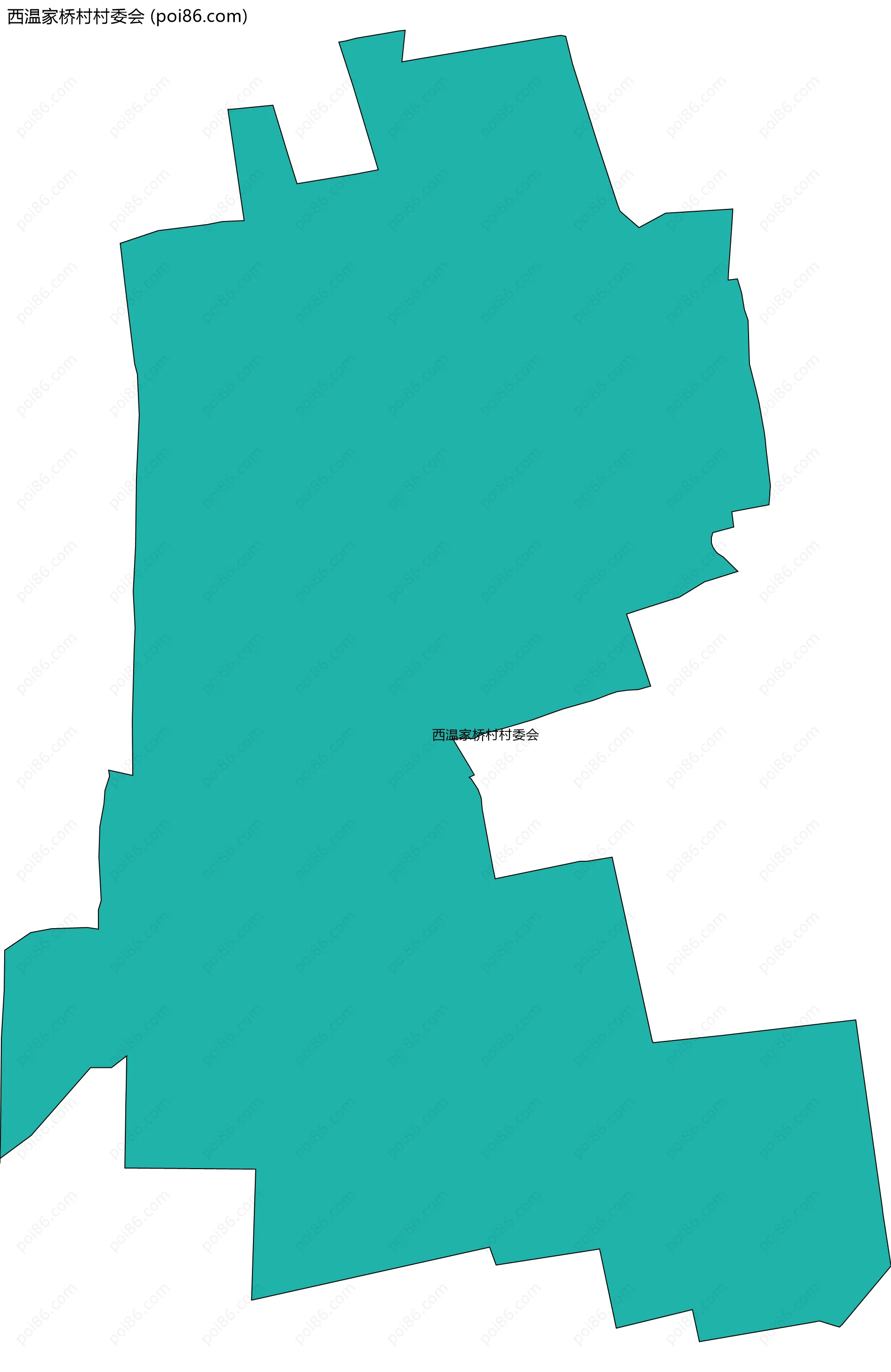 西温家桥村村委会边界地图