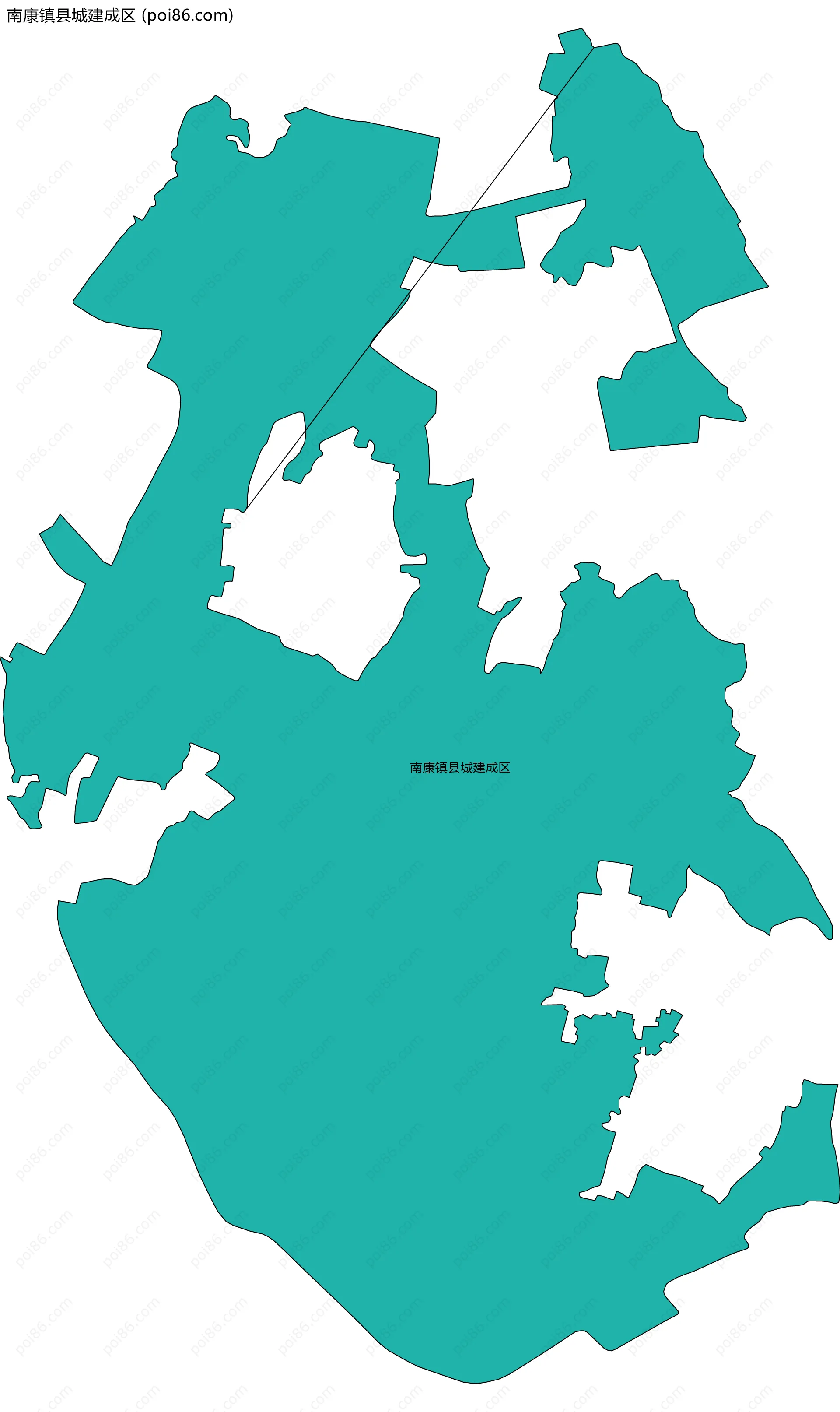 南康镇县城建成区边界地图