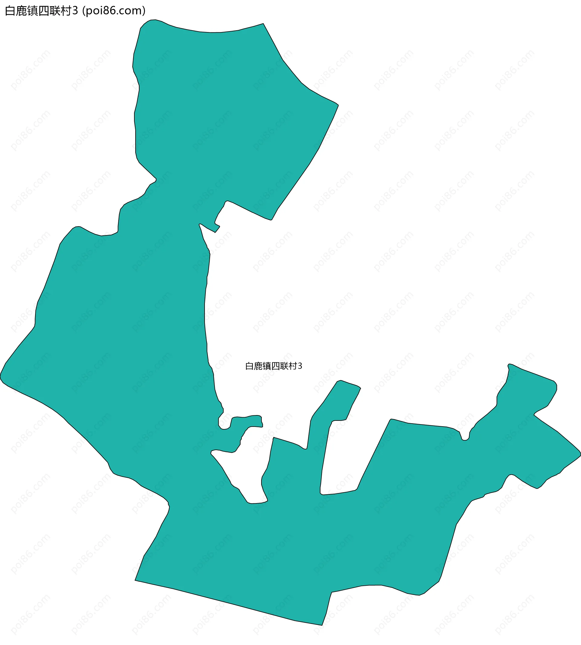 白鹿镇四联村3边界地图