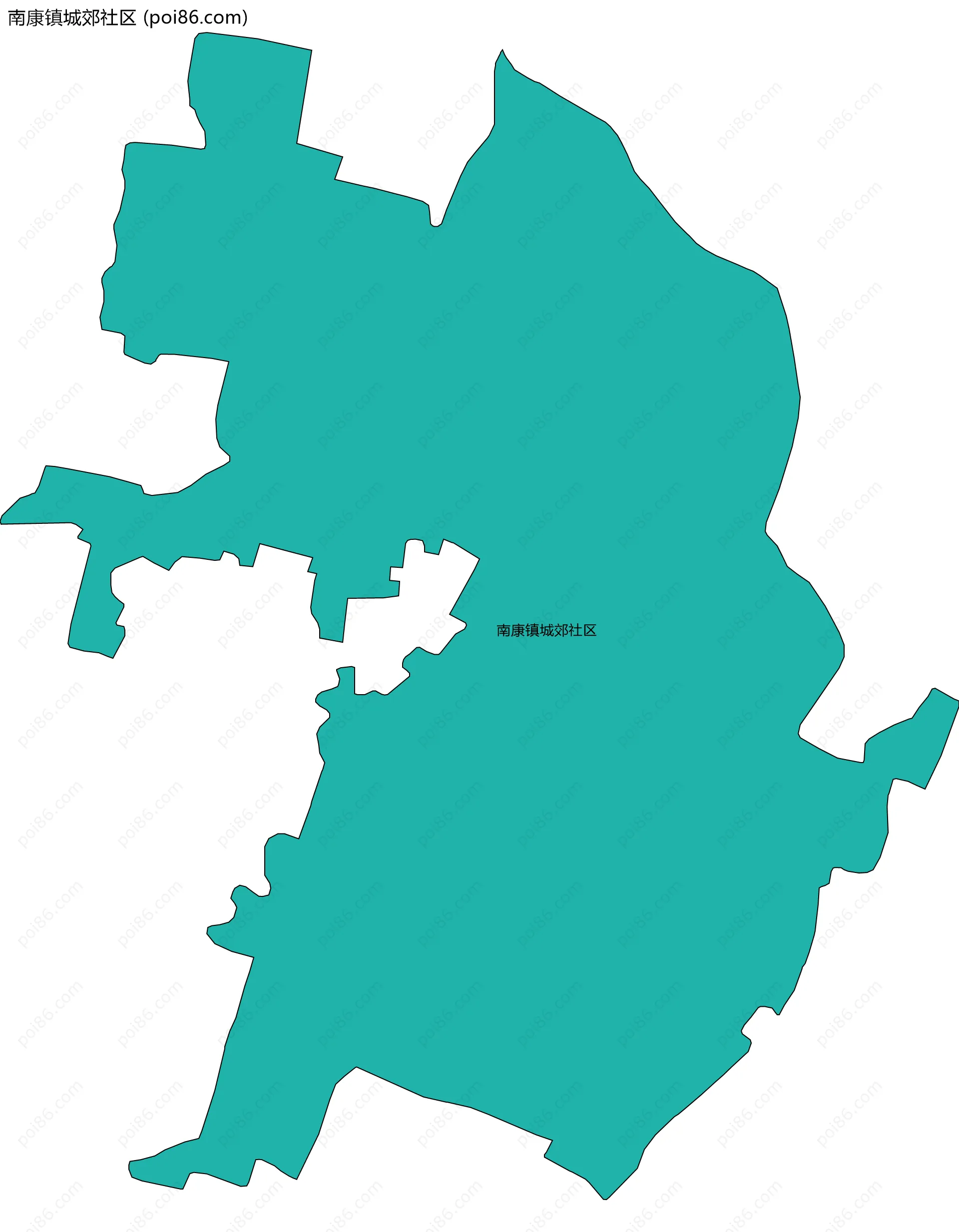 南康镇城郊社区边界地图