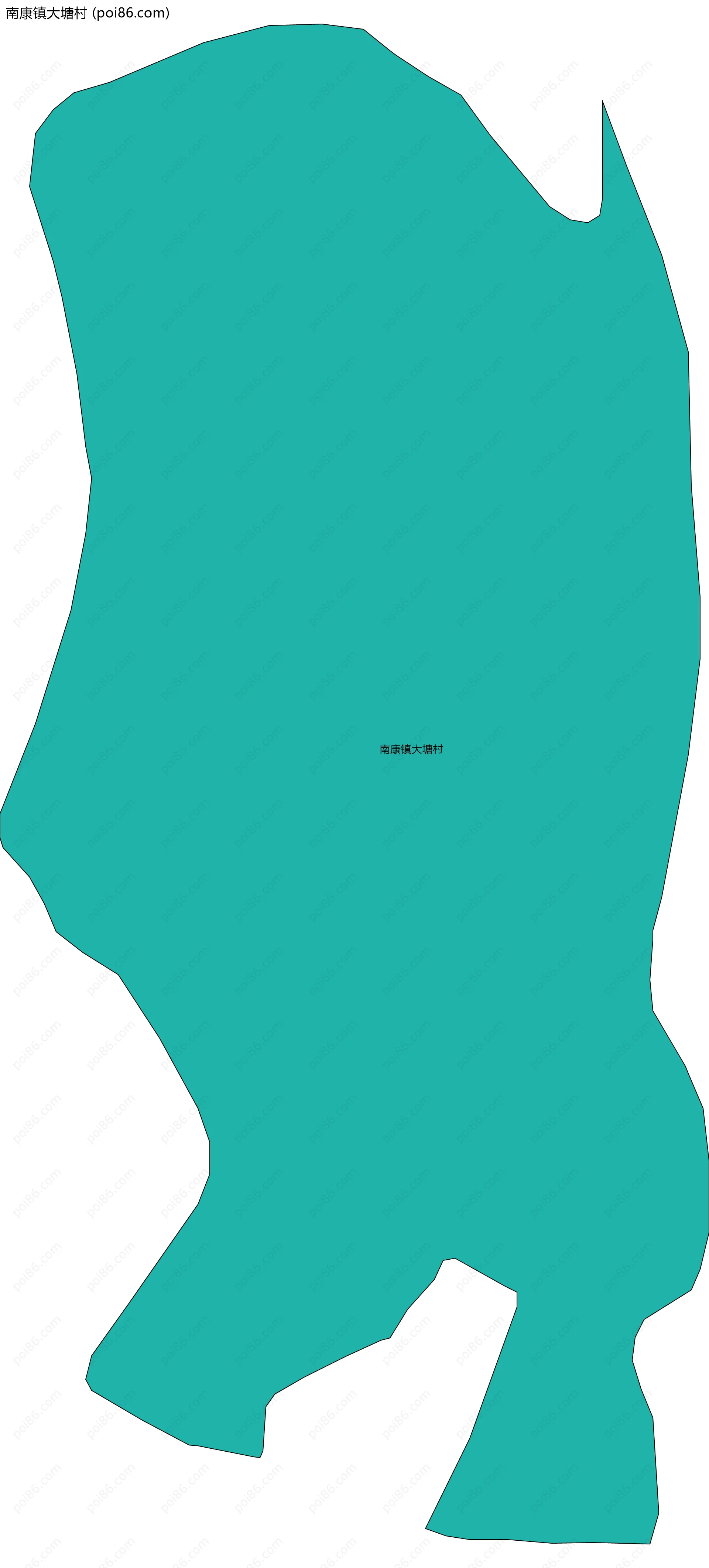 南康镇大塘村边界地图