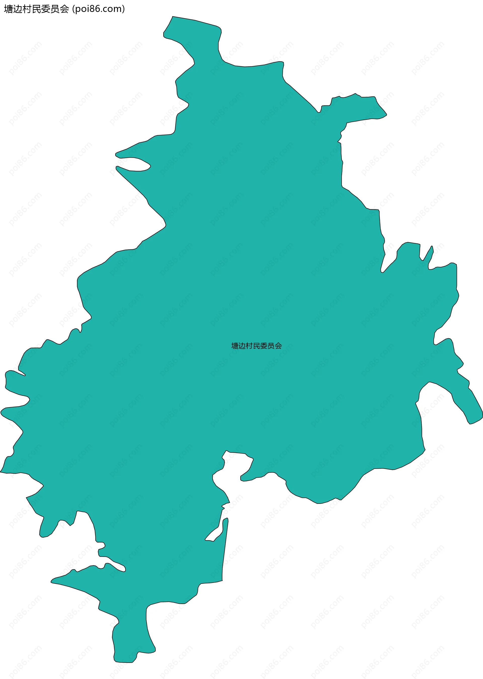 塘边村民委员会边界地图