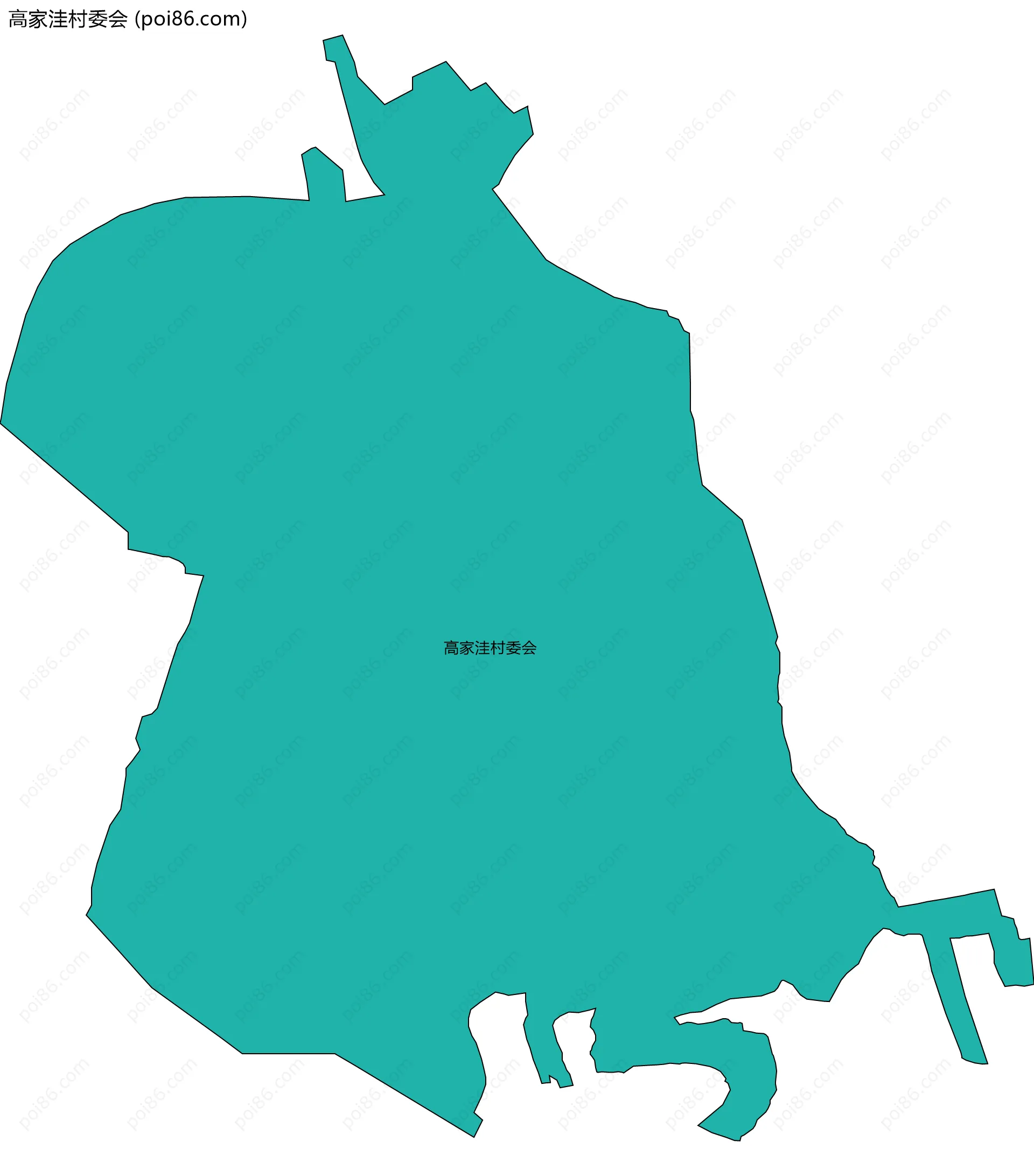 高家洼村委会边界地图