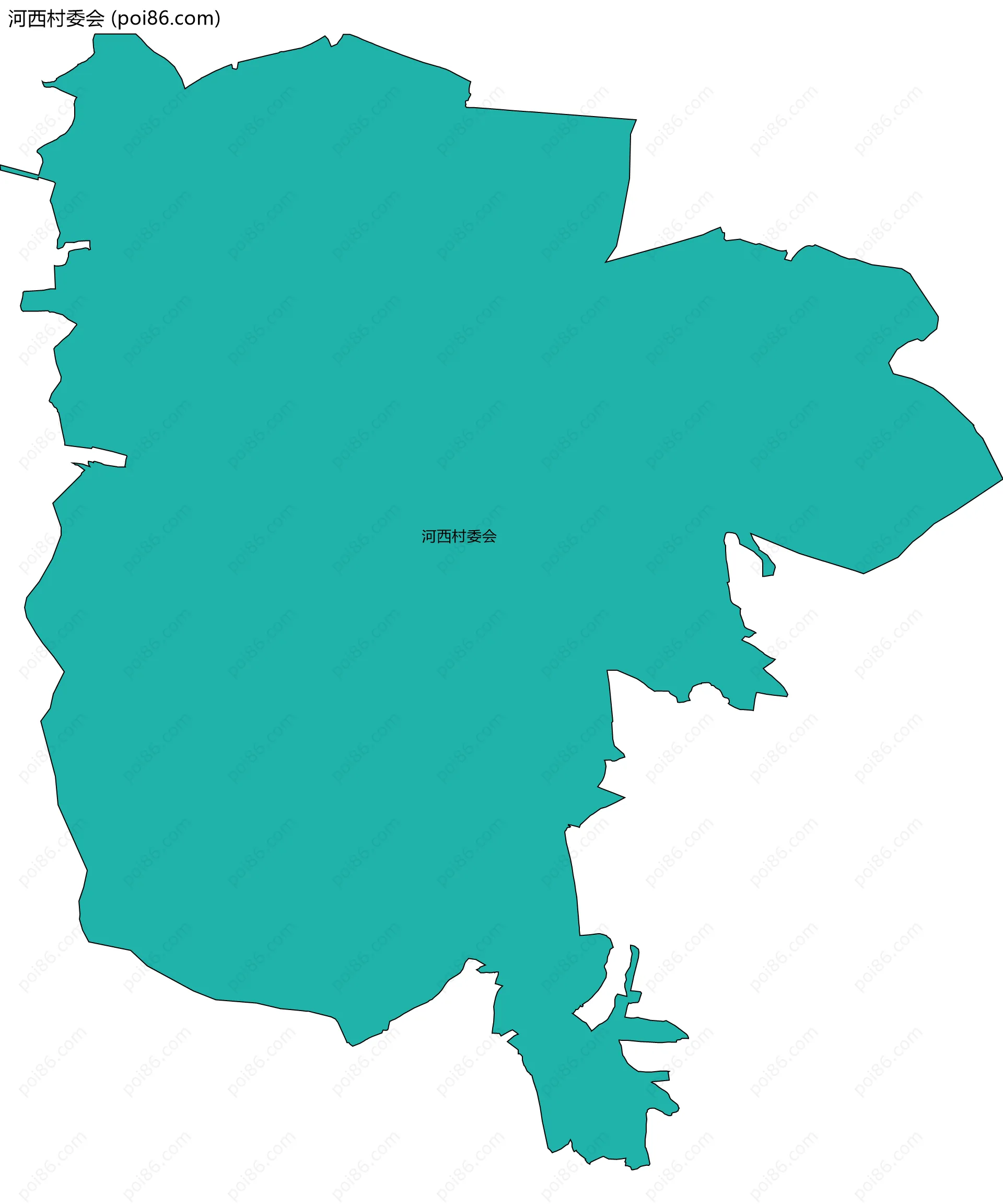 河西村委会边界地图