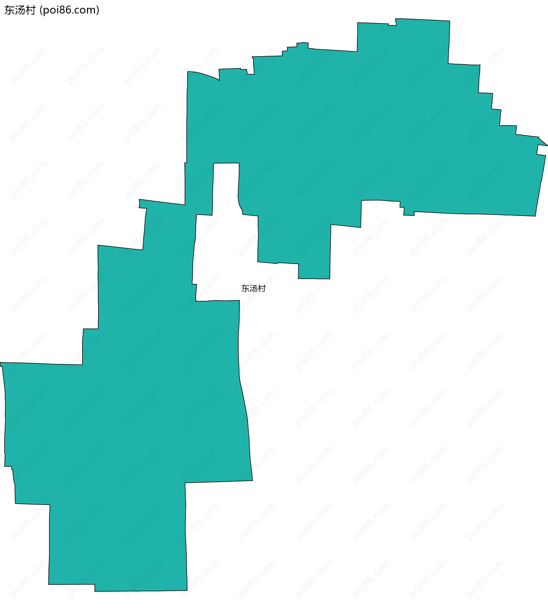 东汤村边界地图