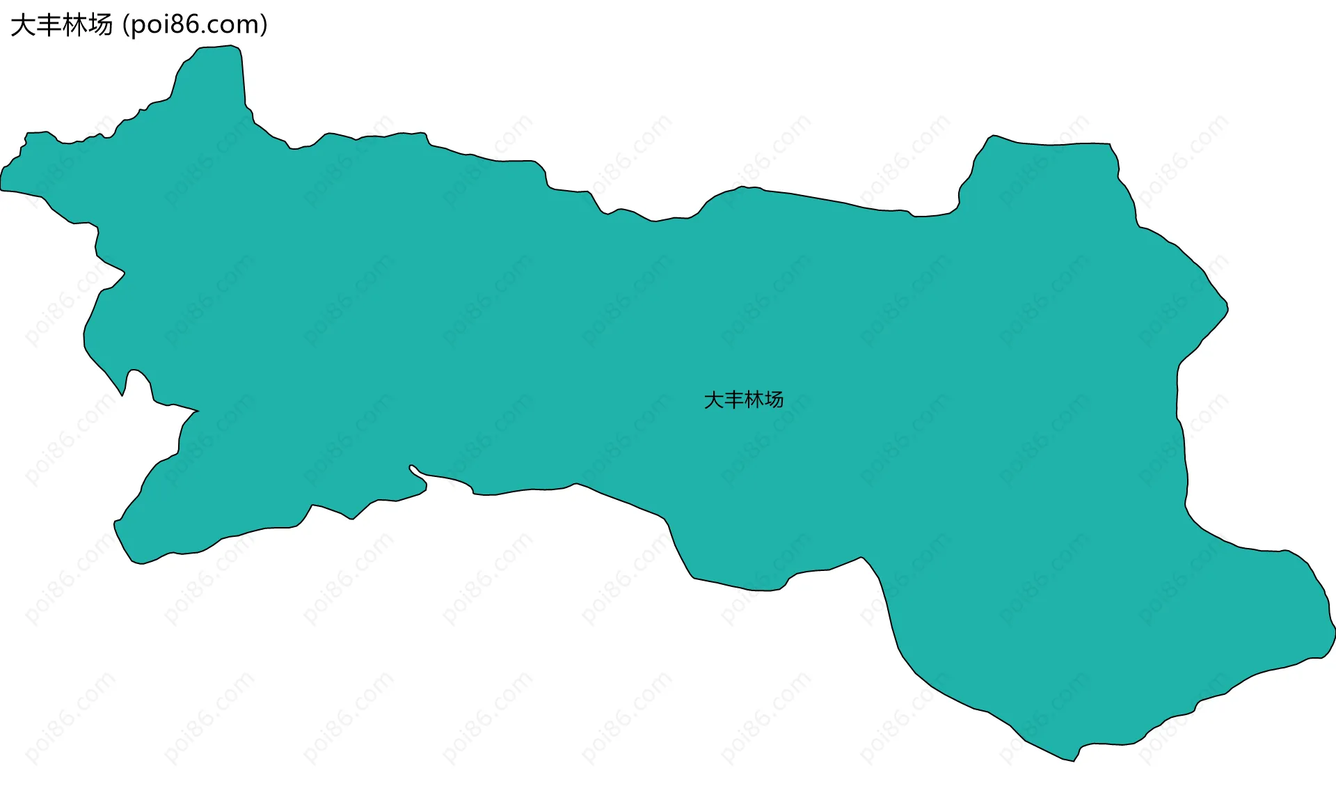 大丰林场边界地图(五级行政区划)