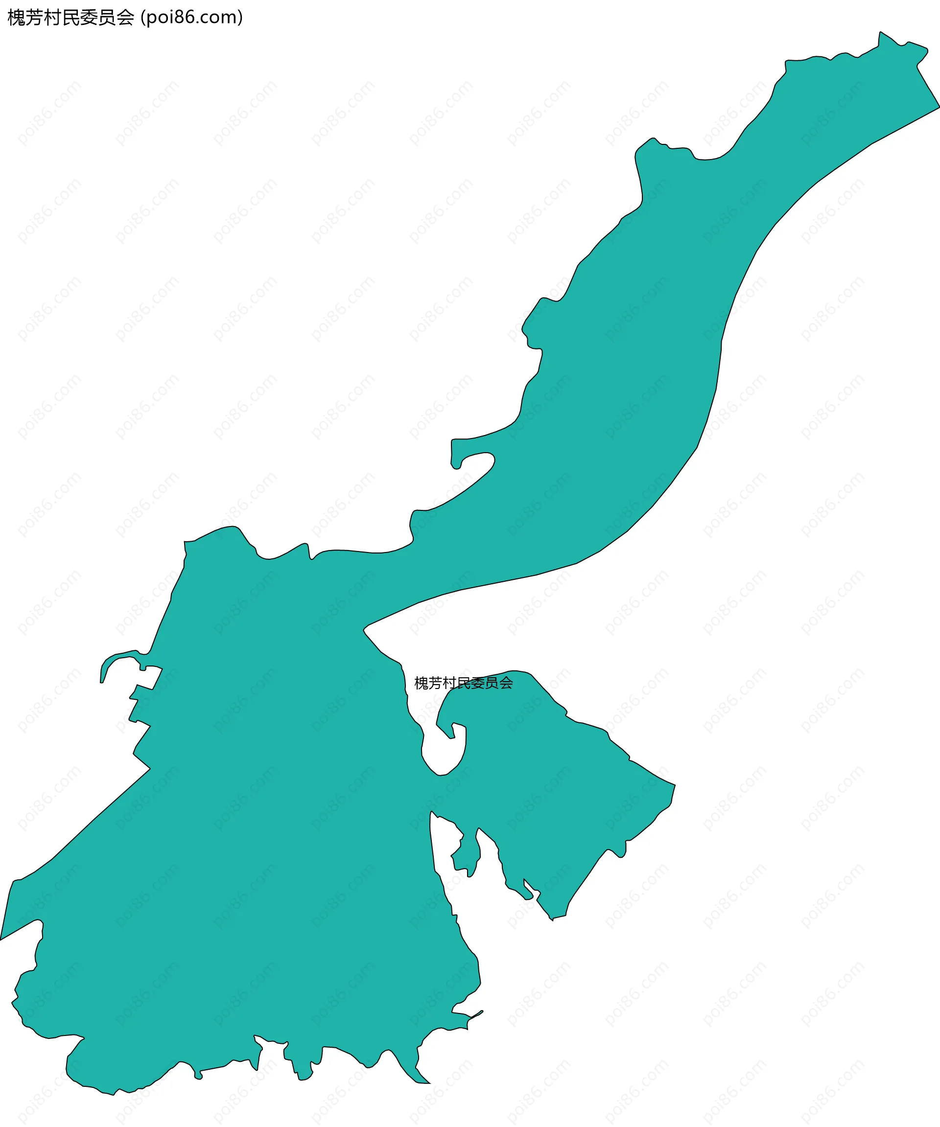 槐芳村民委员会边界地图
