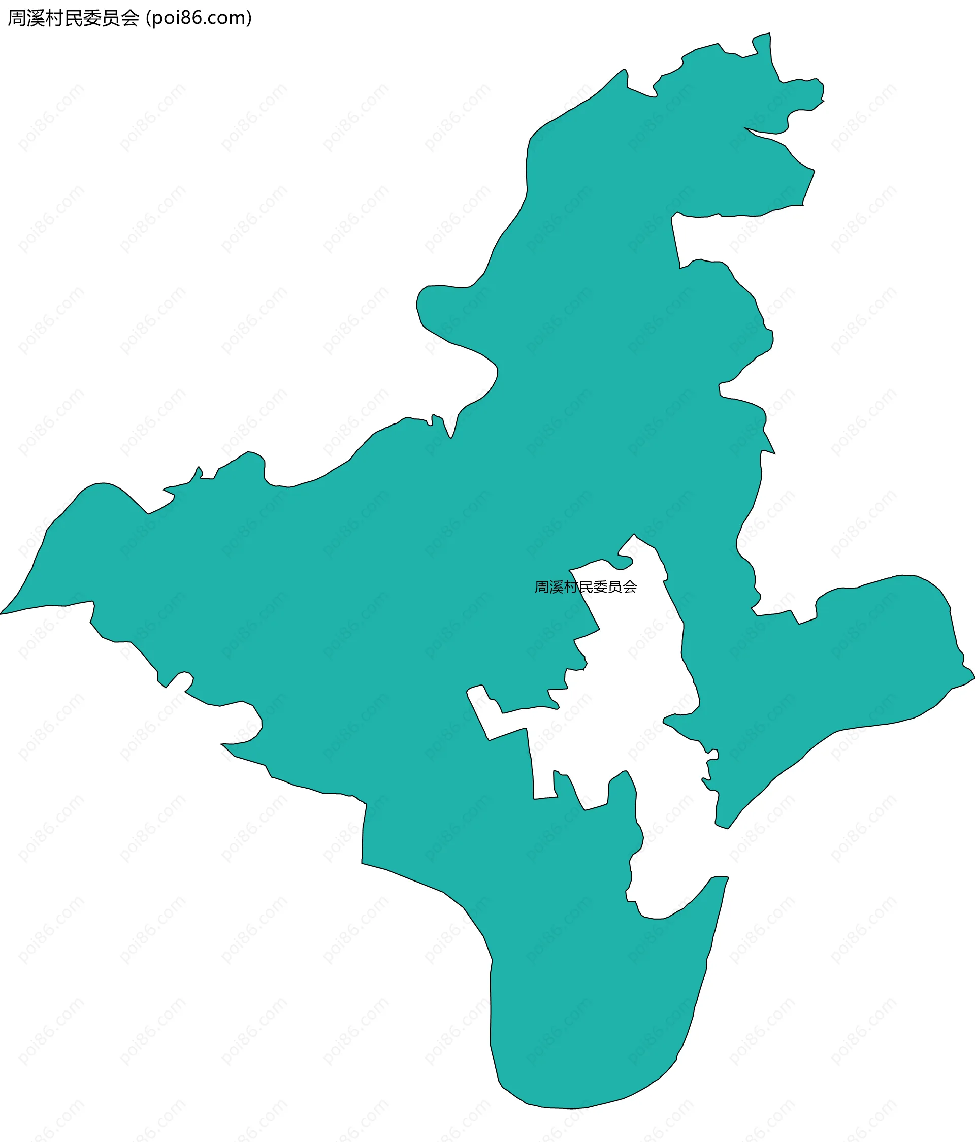 周溪村民委员会边界地图