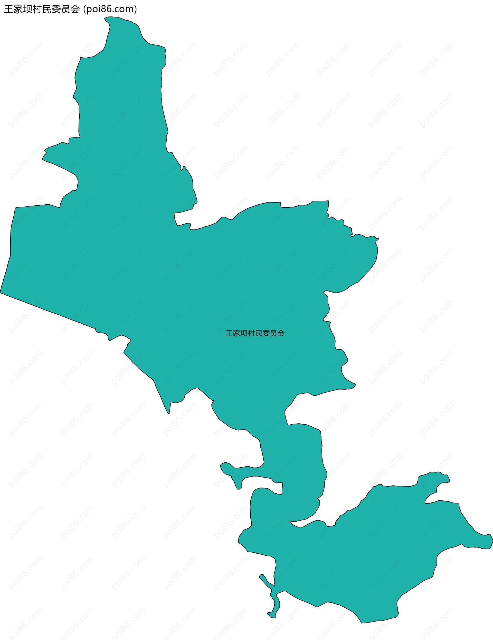 王家坝村民委员会边界地图