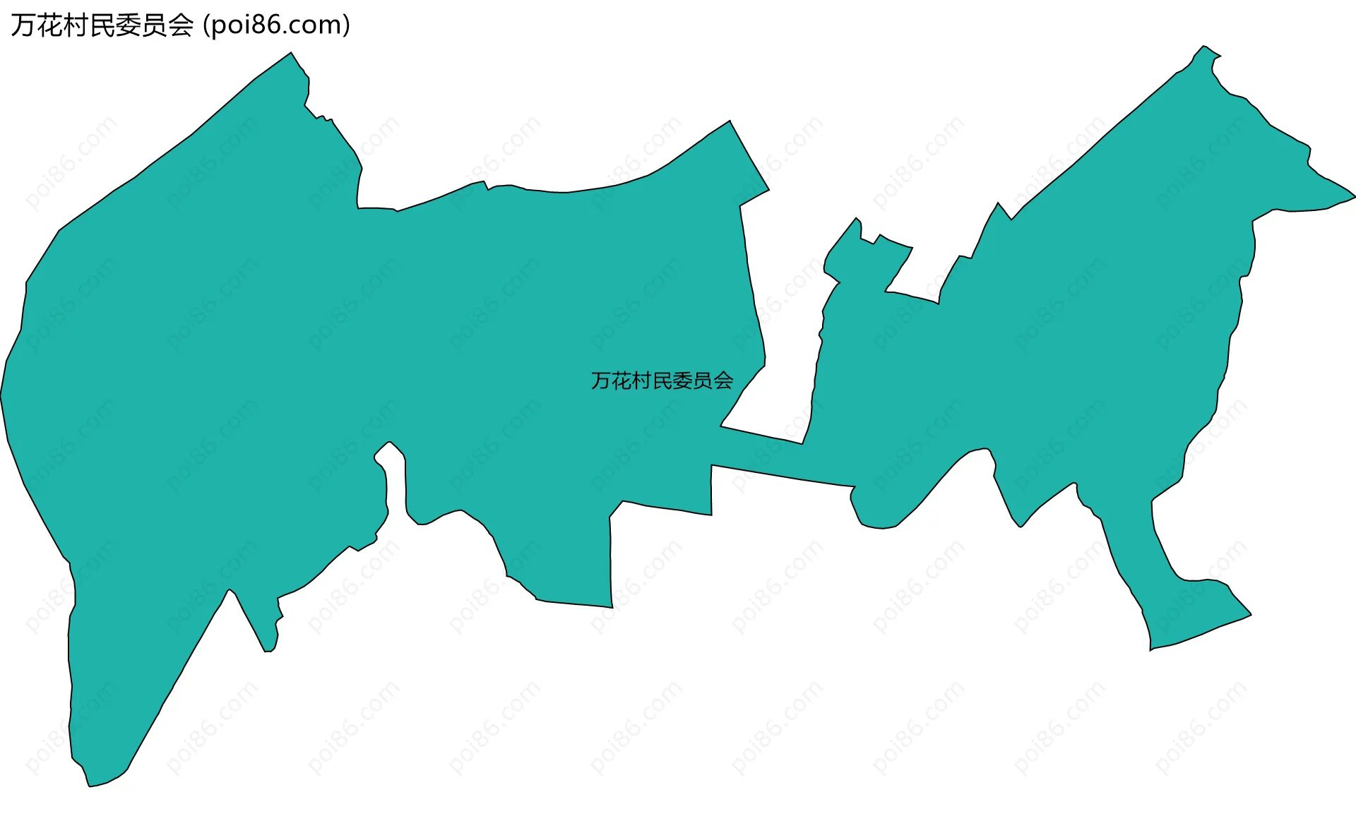 万花村民委员会边界地图