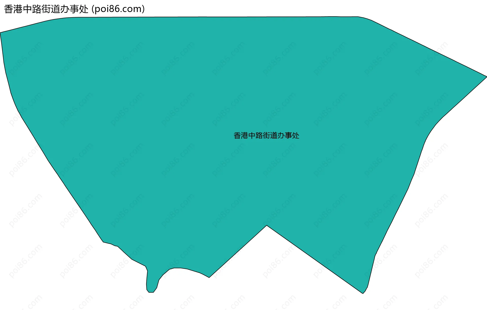 香港中路街道办事处边界地图(五级行政区划)