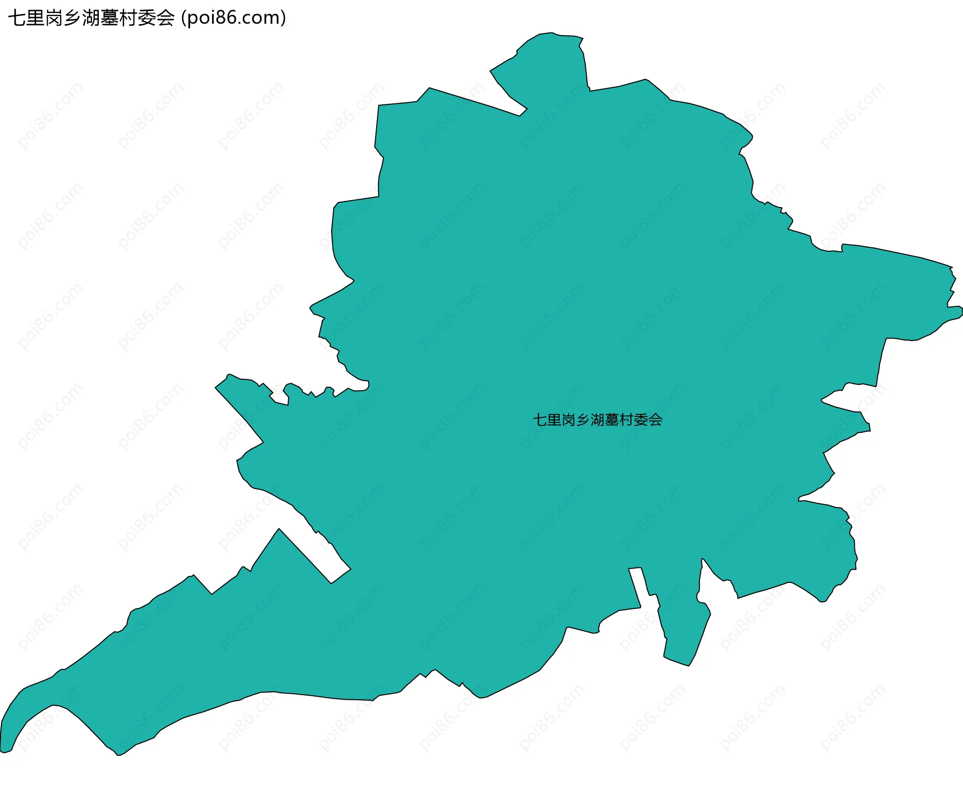 七里岗乡湖墓村委会边界地图