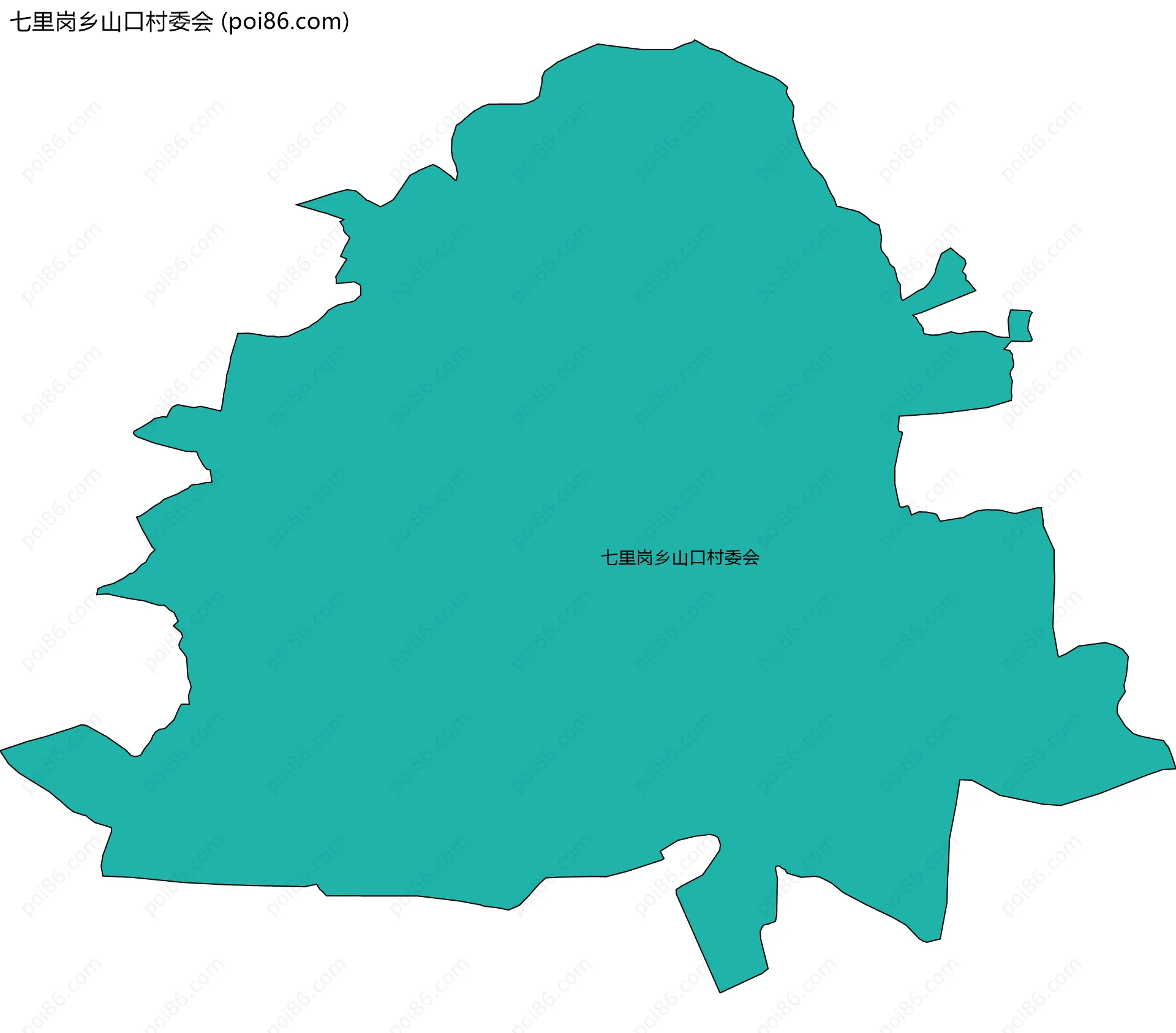 七里岗乡山口村委会边界地图