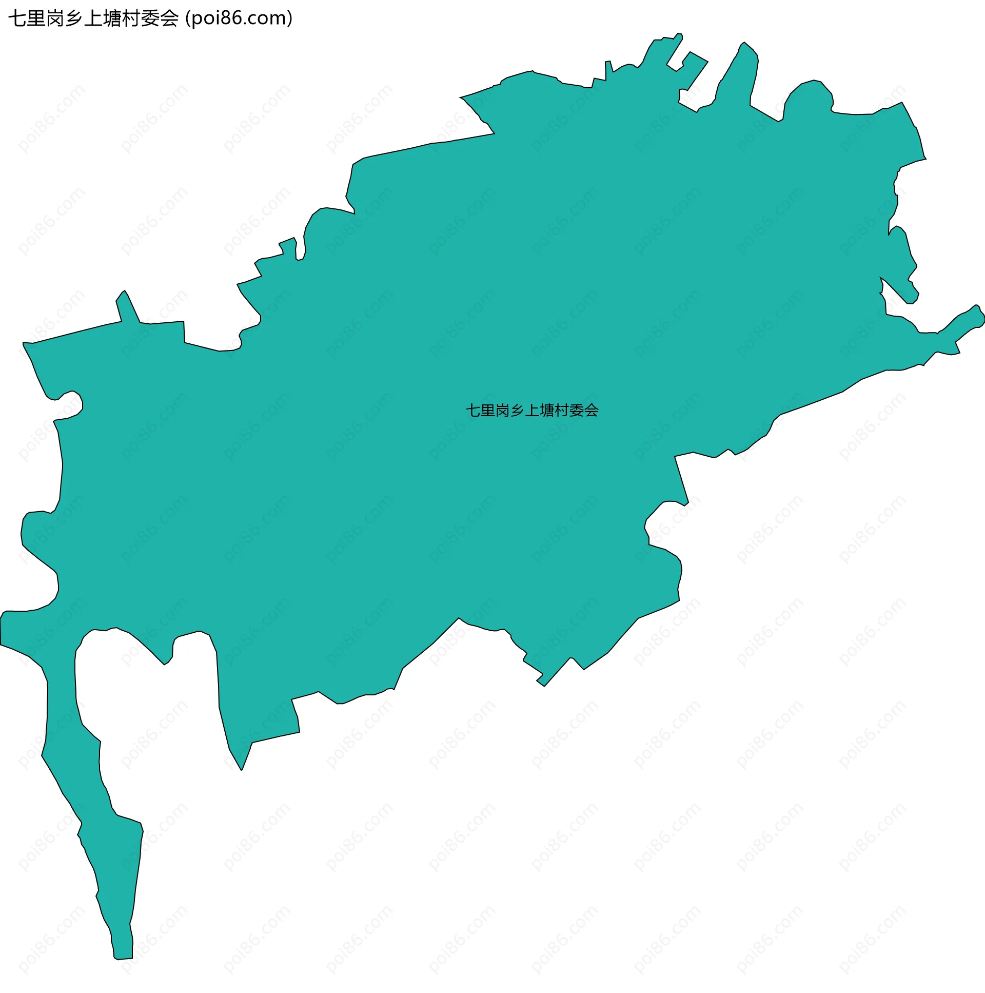 七里岗乡上塘村委会边界地图