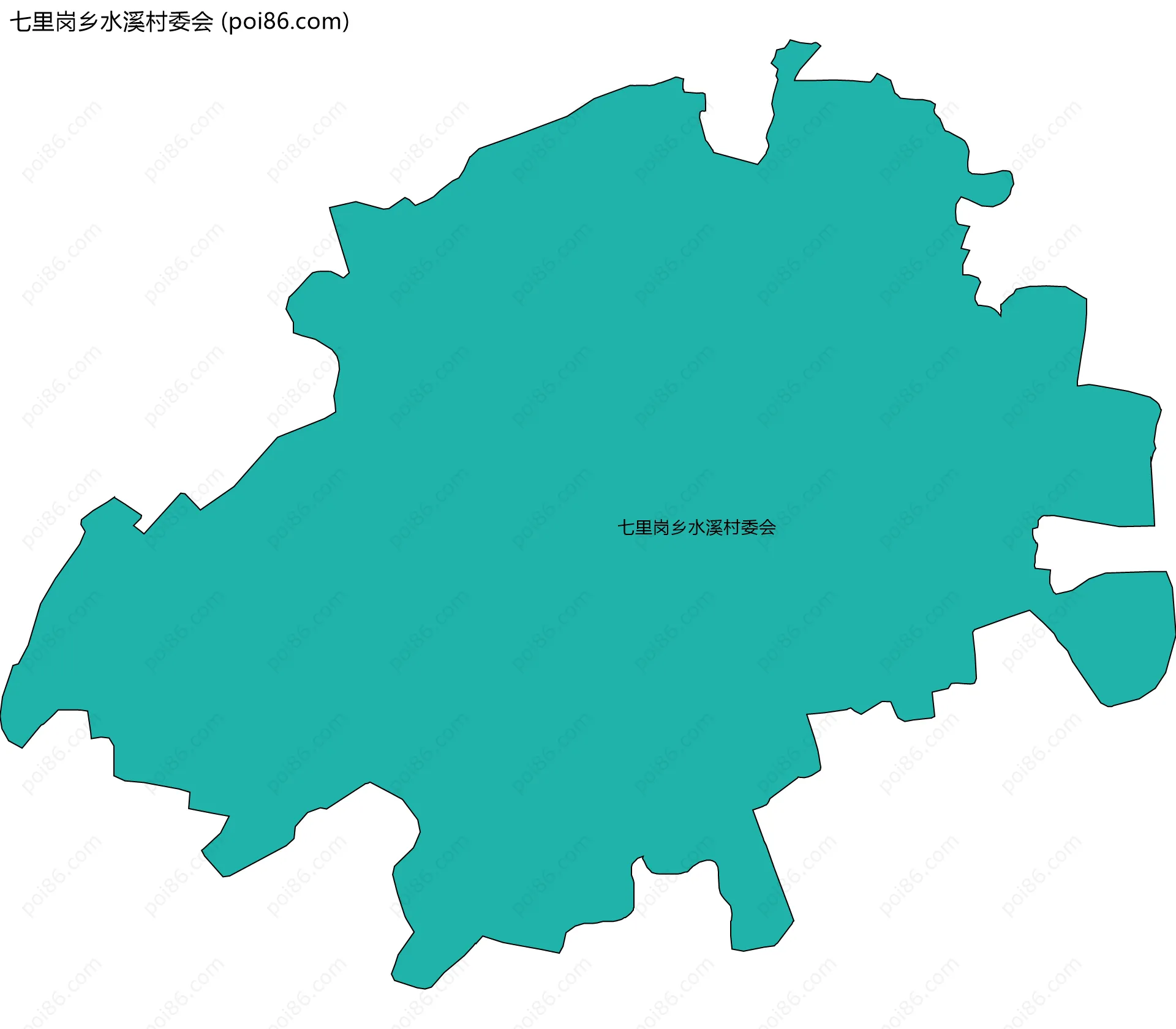 七里岗乡水溪村委会边界地图