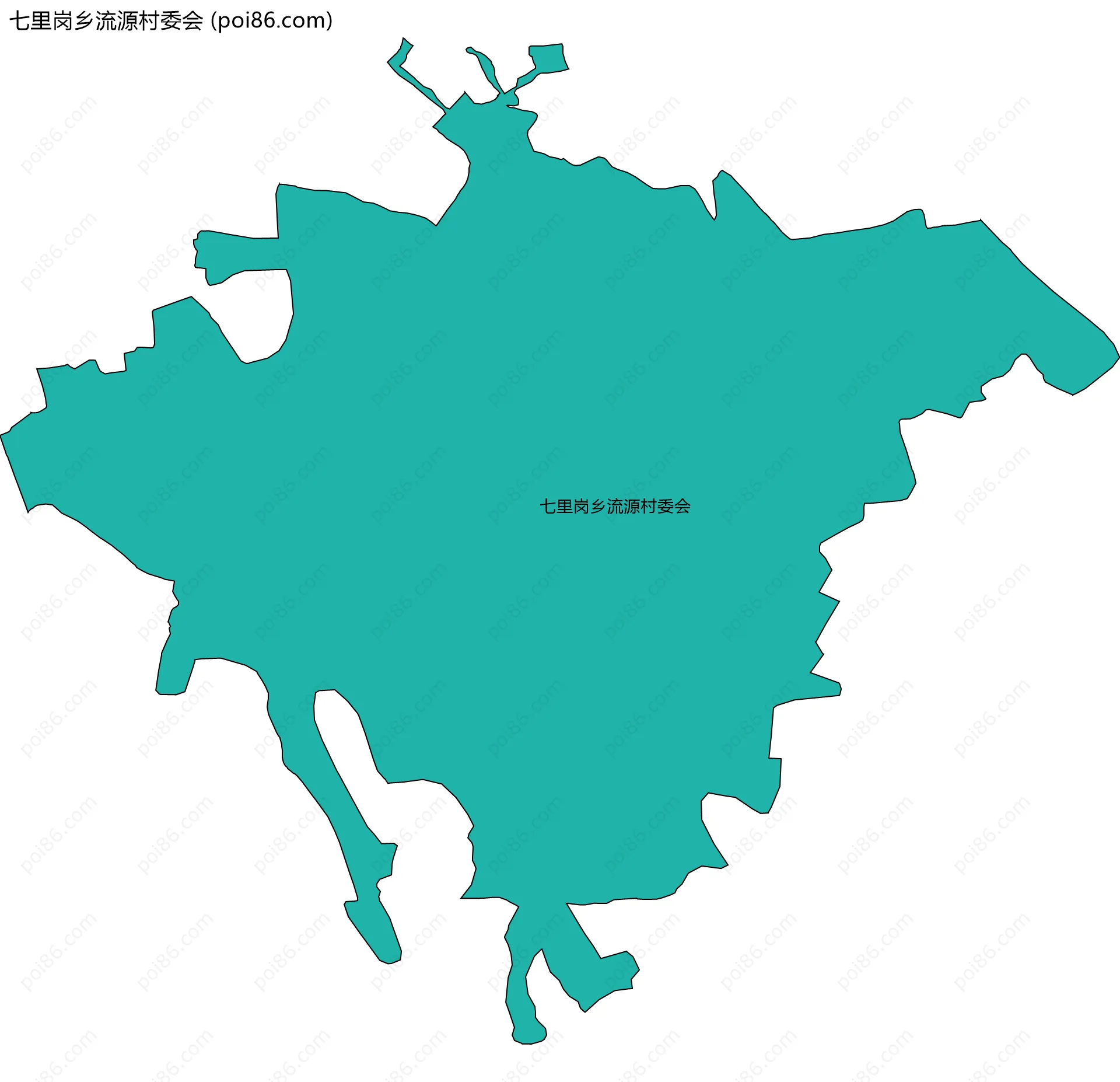 七里岗乡流源村委会边界地图
