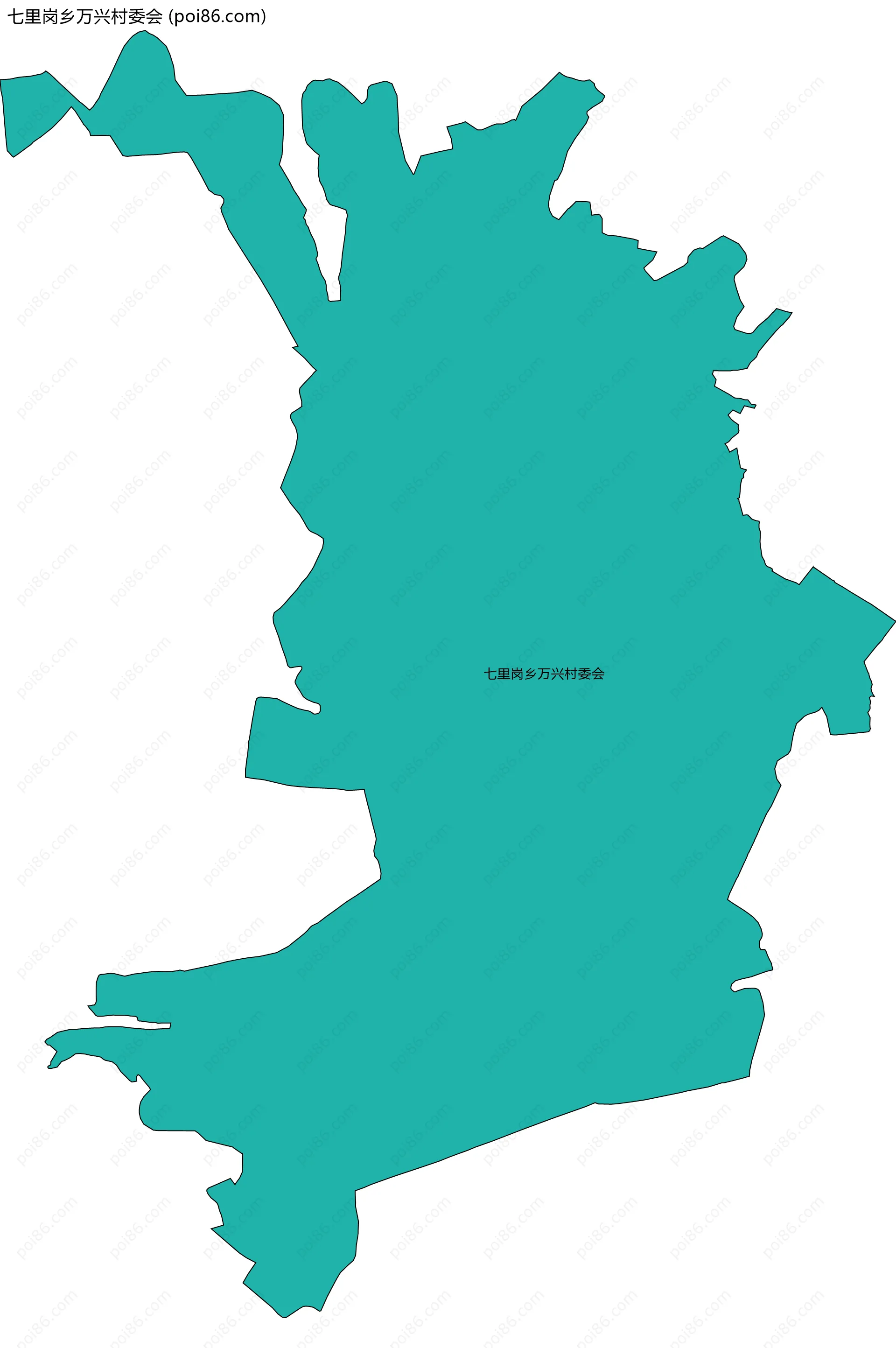 七里岗乡万兴村委会边界地图