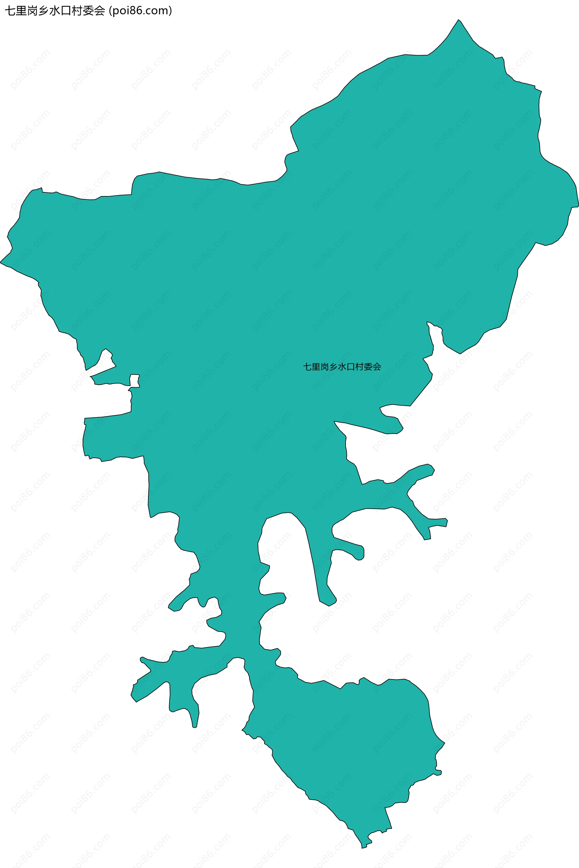 七里岗乡水口村委会边界地图