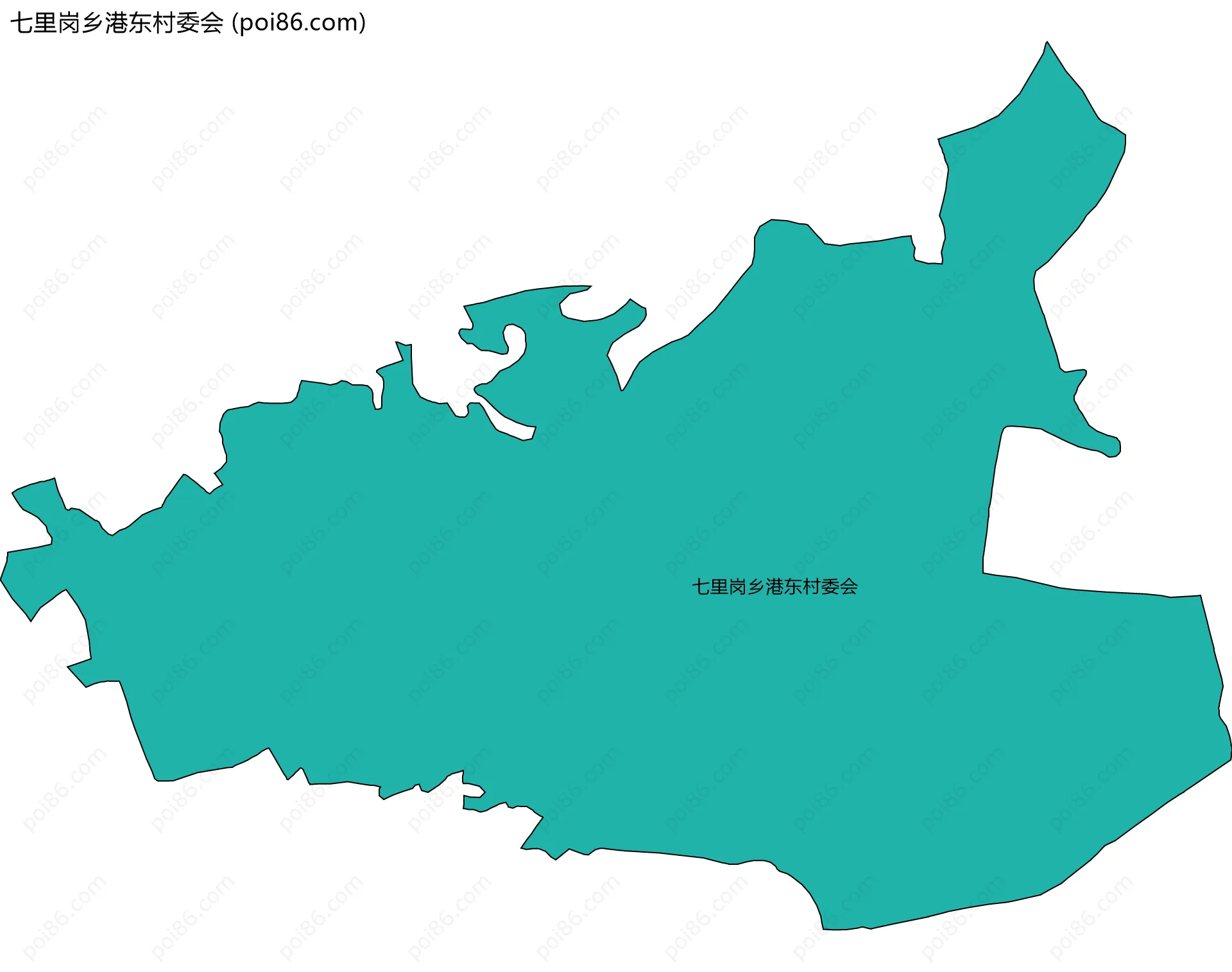 七里岗乡港东村委会边界地图