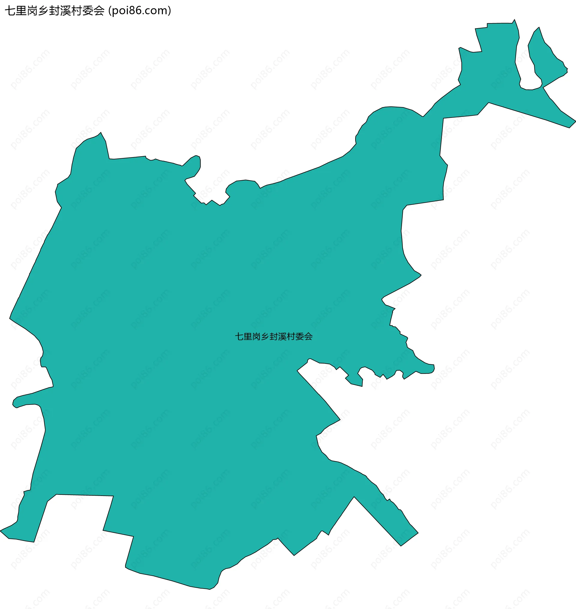 七里岗乡封溪村委会边界地图