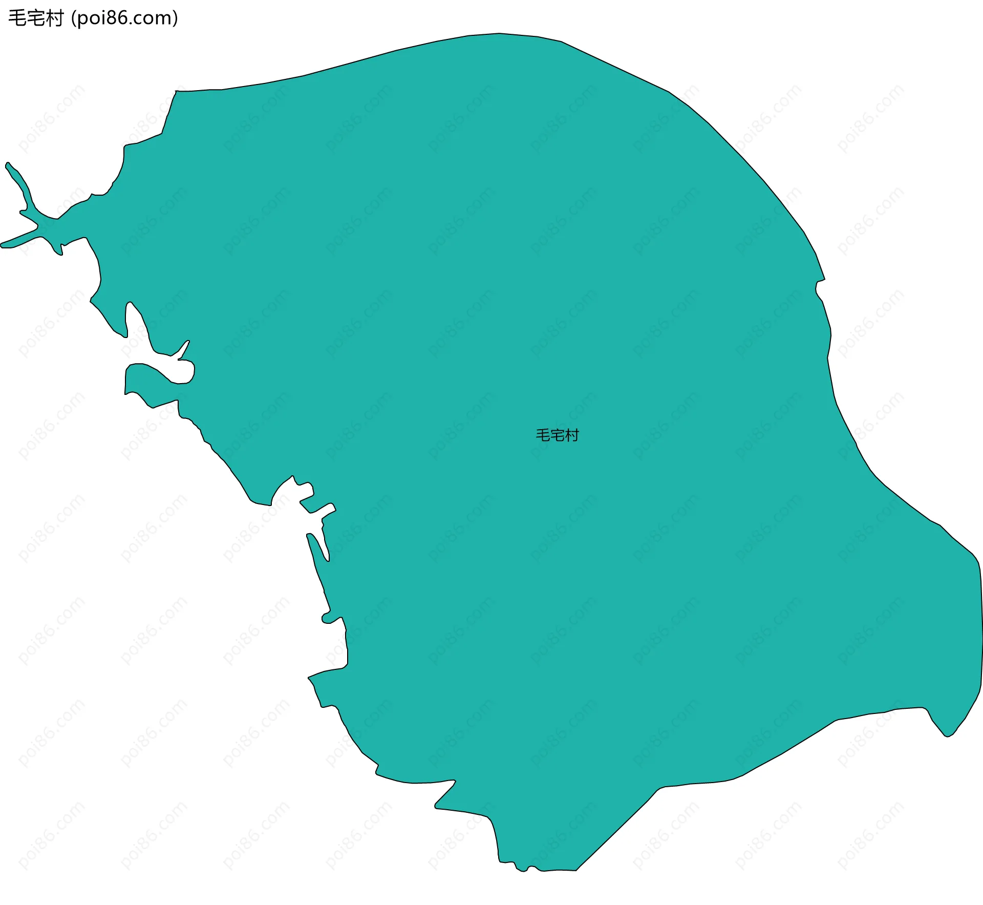 毛宅村边界地图