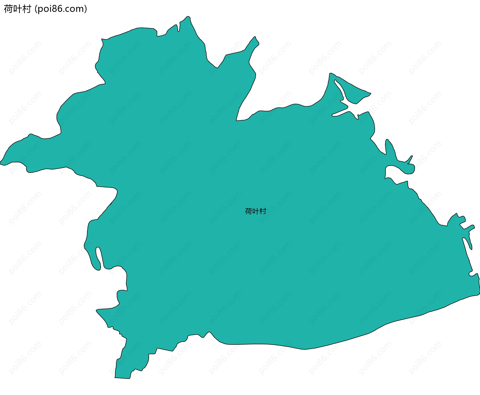 荷叶村边界地图