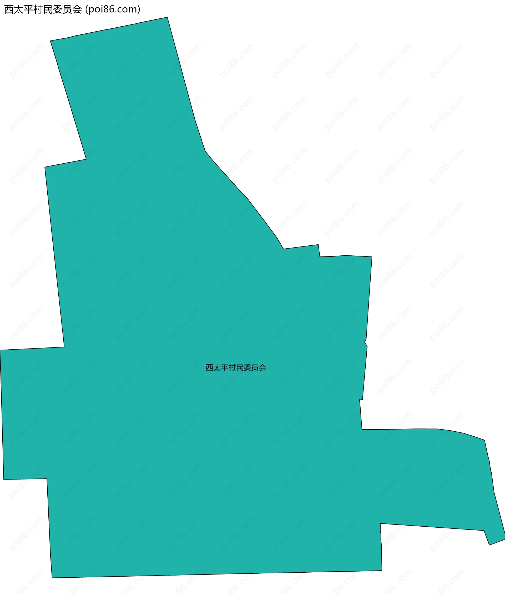 西太平村民委员会边界地图