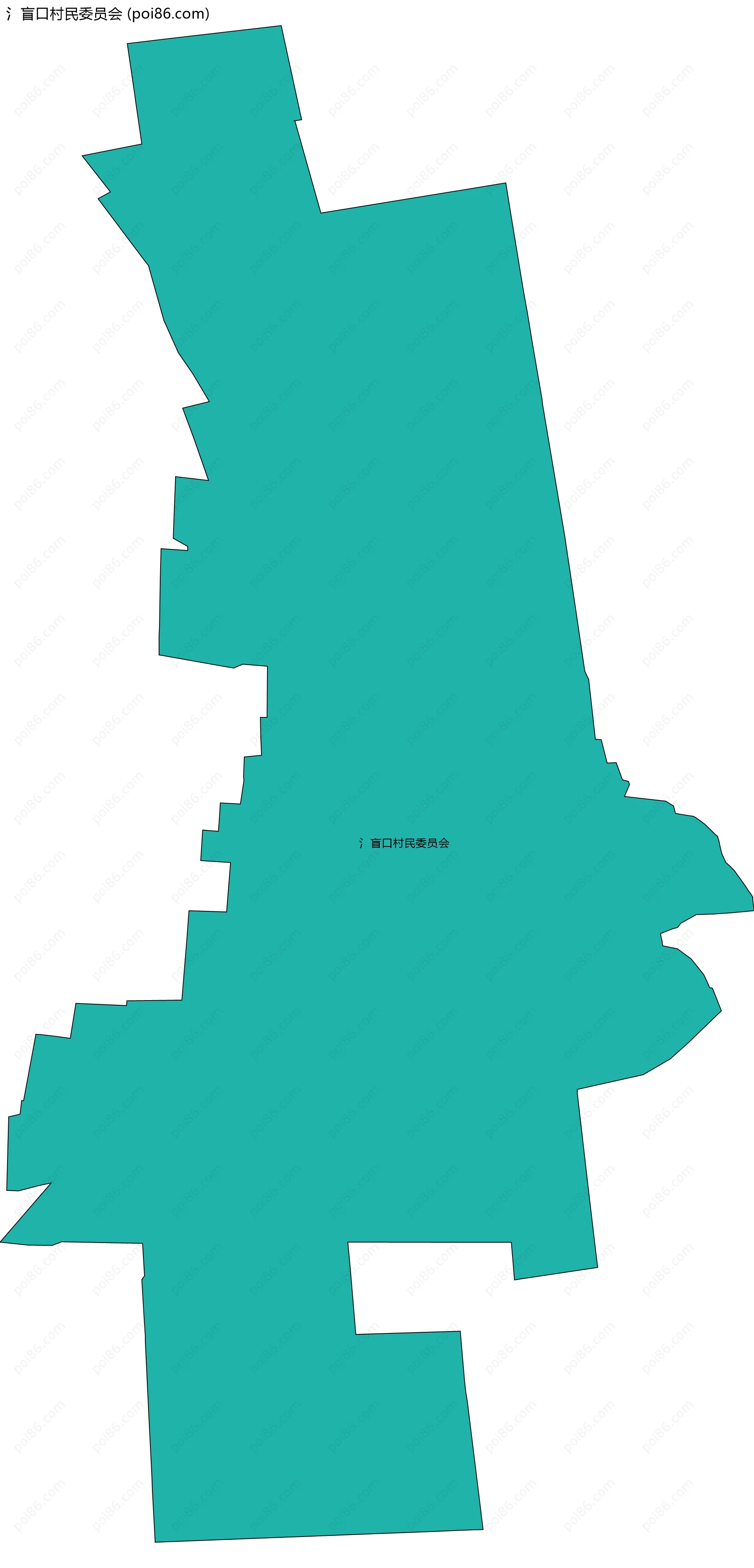 氵盲口村民委员会边界地图