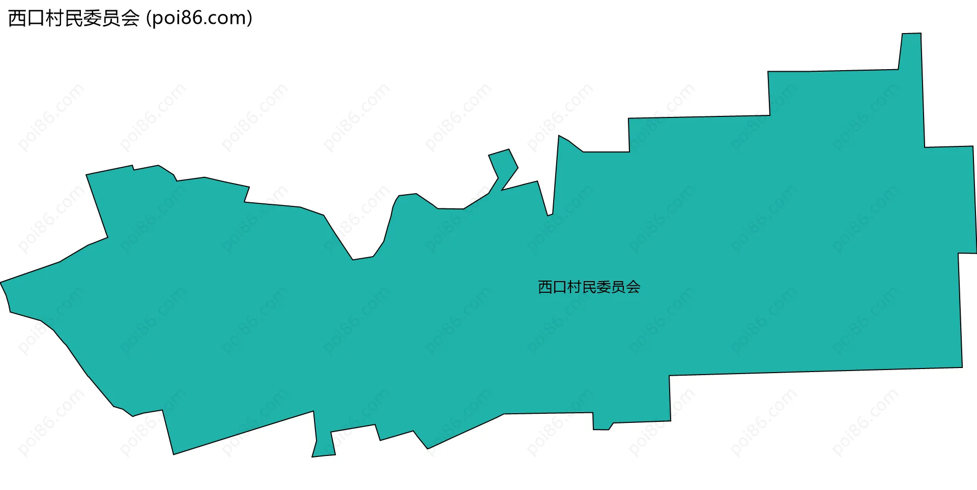 西口村民委员会边界地图