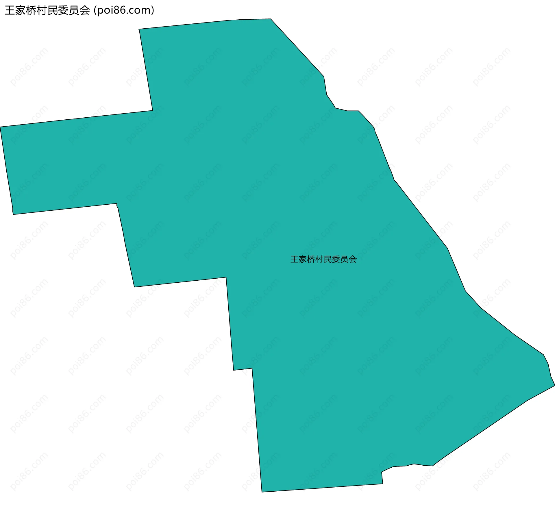 王家桥村民委员会边界地图